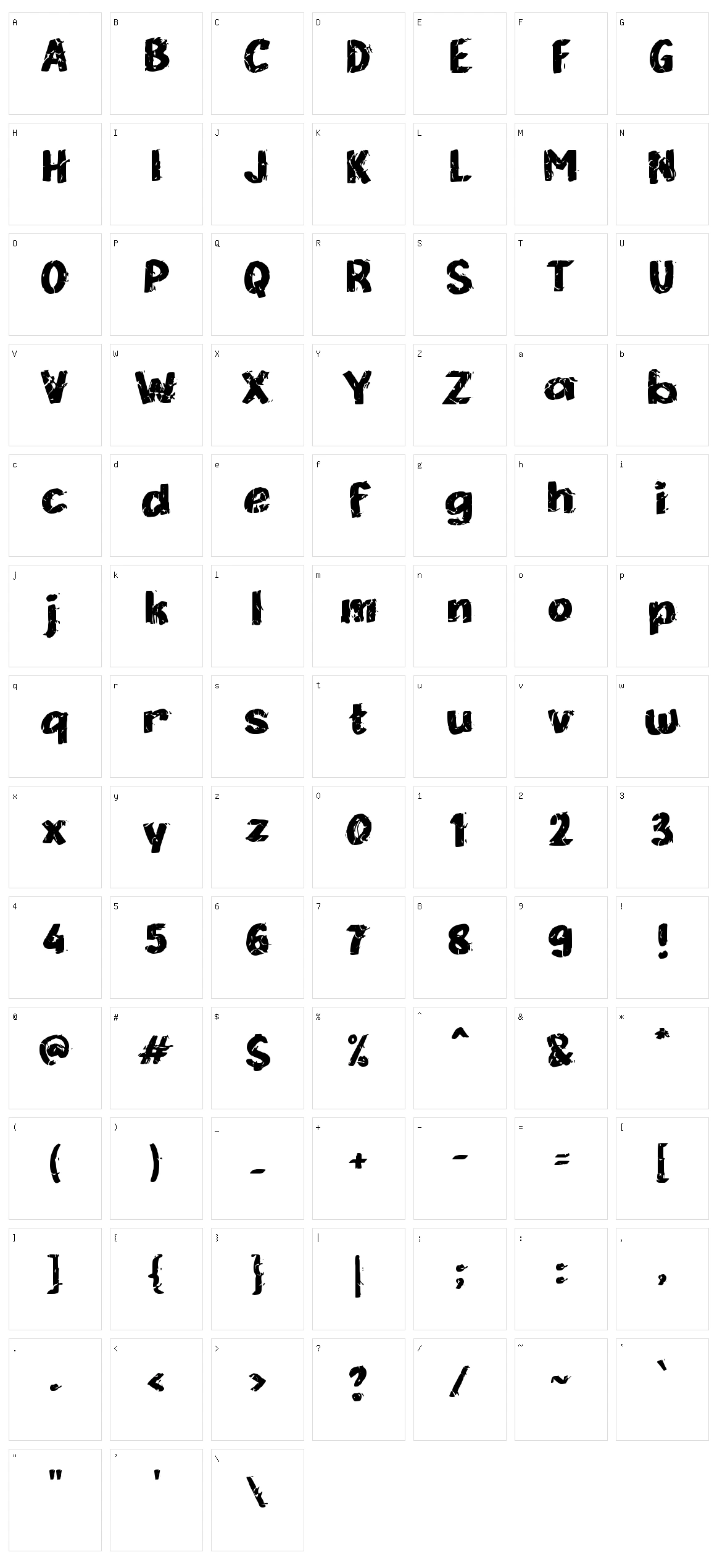 c Cincang Character Set