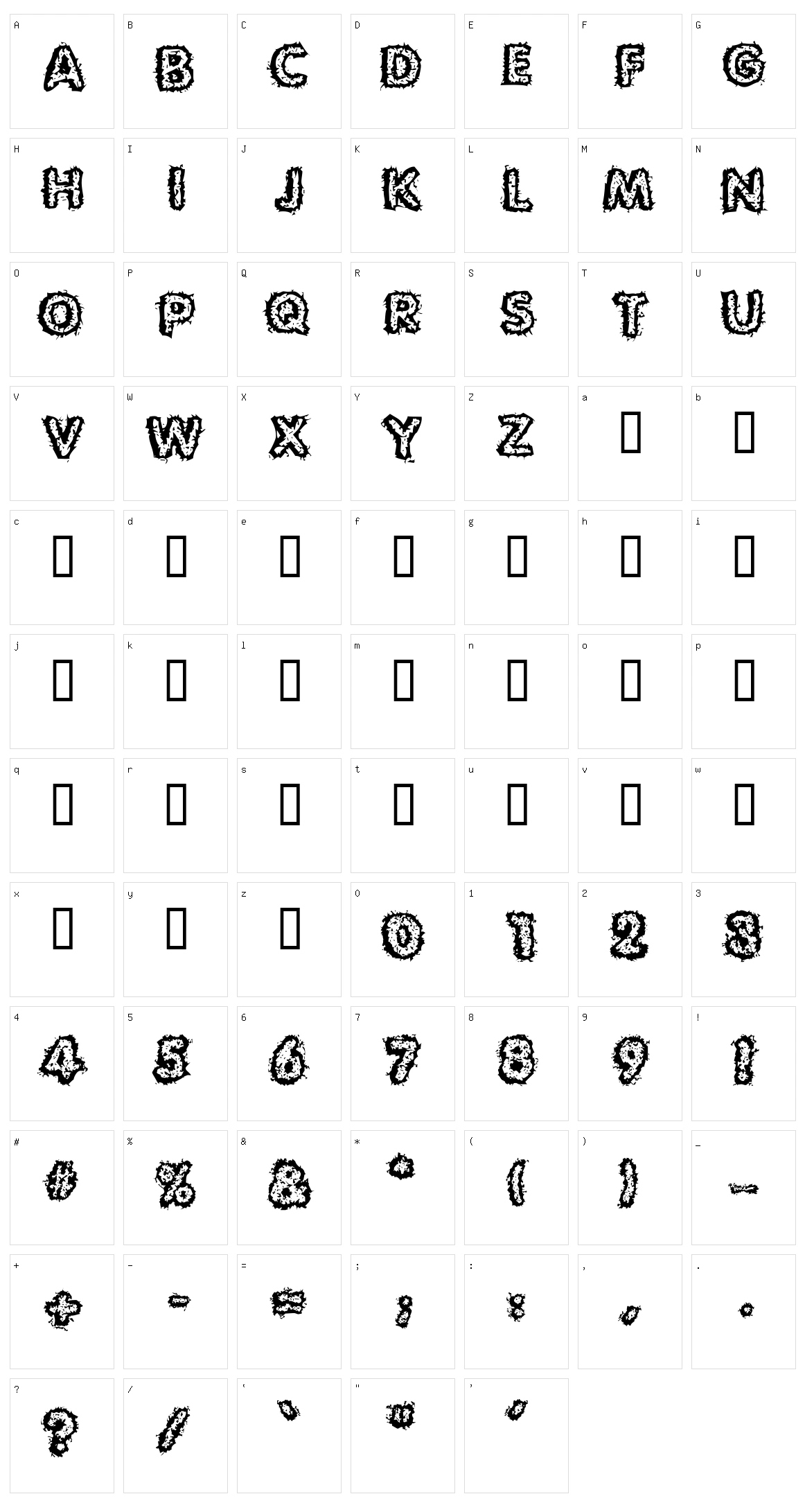 Carvings Character Set