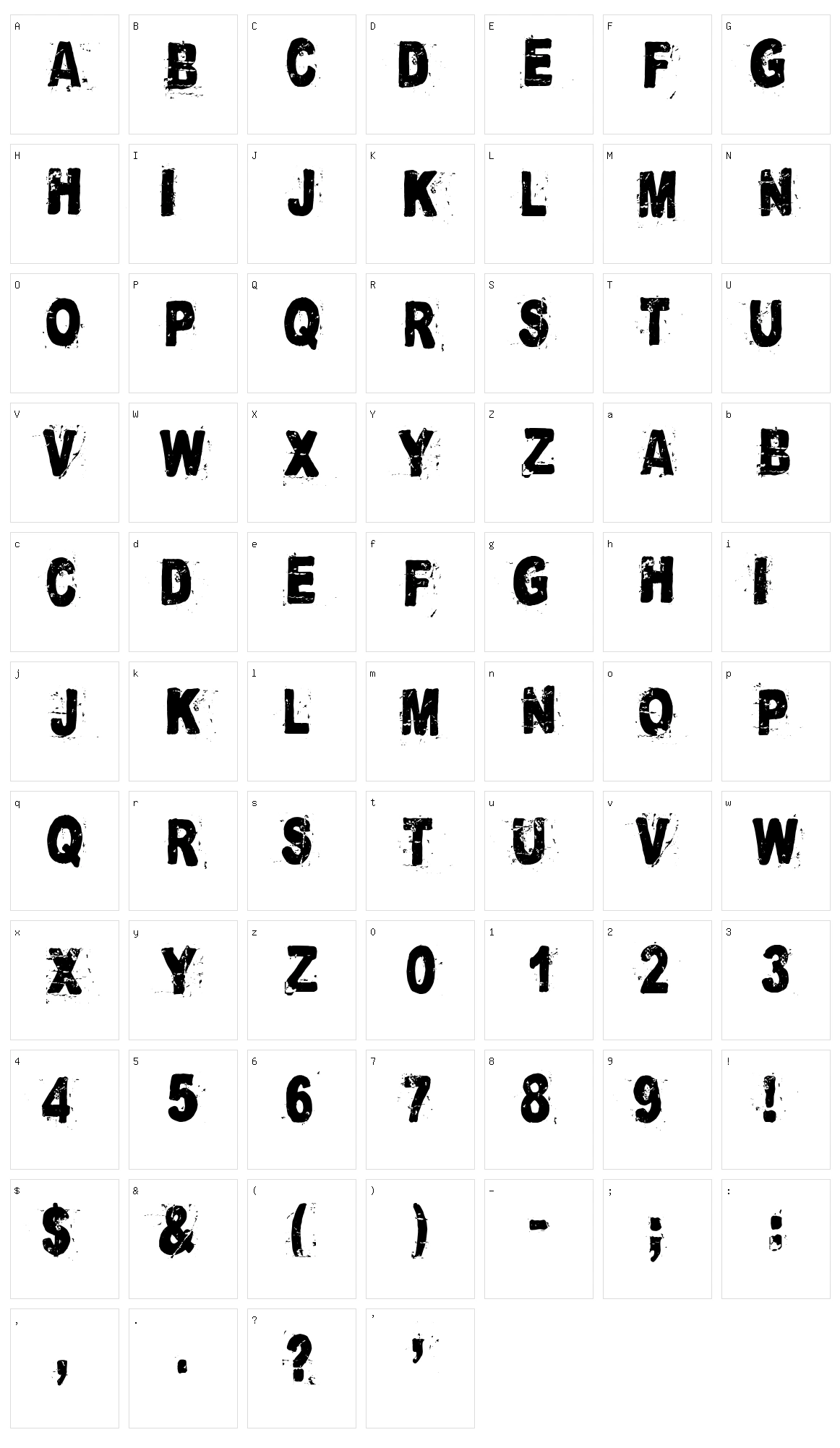 Cataclysme Character Set