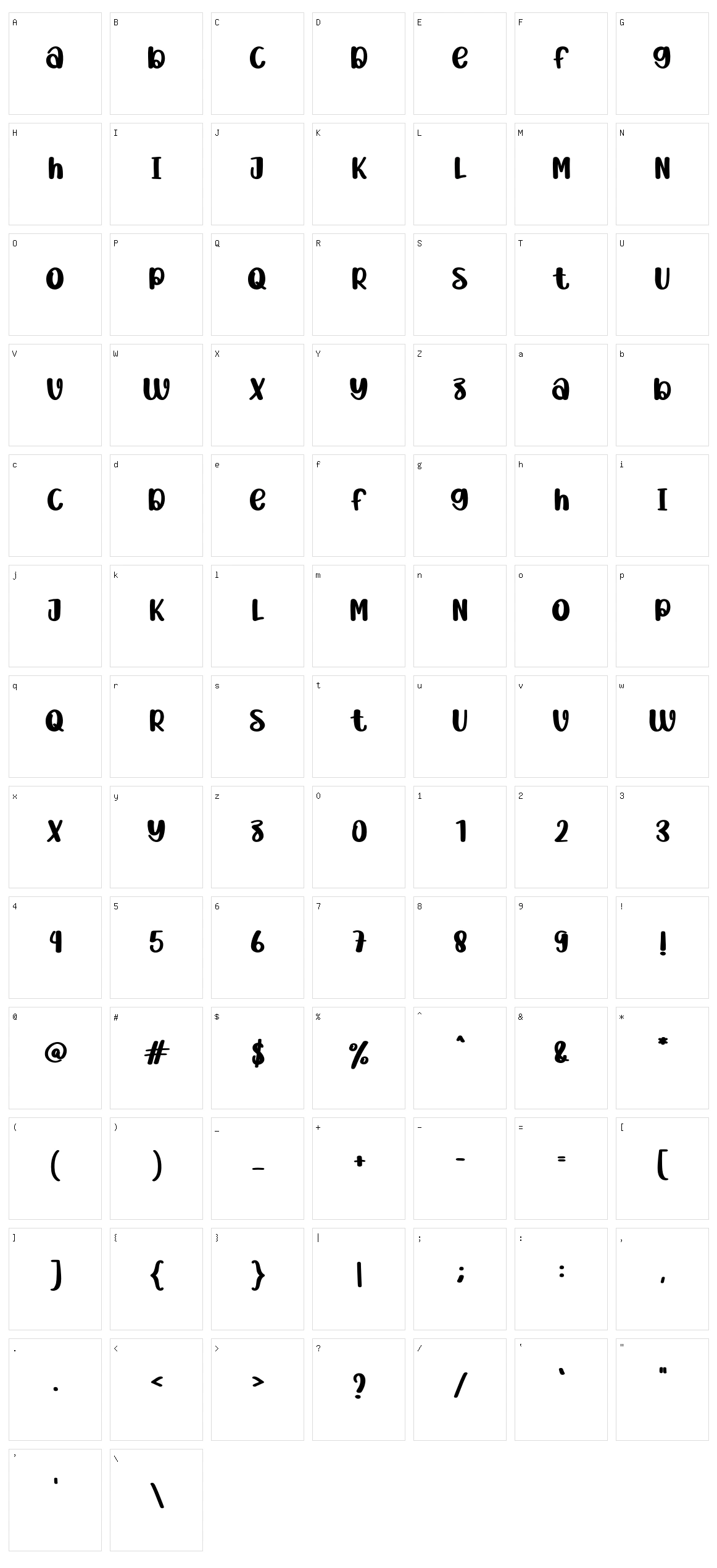 Plated Display Character Set