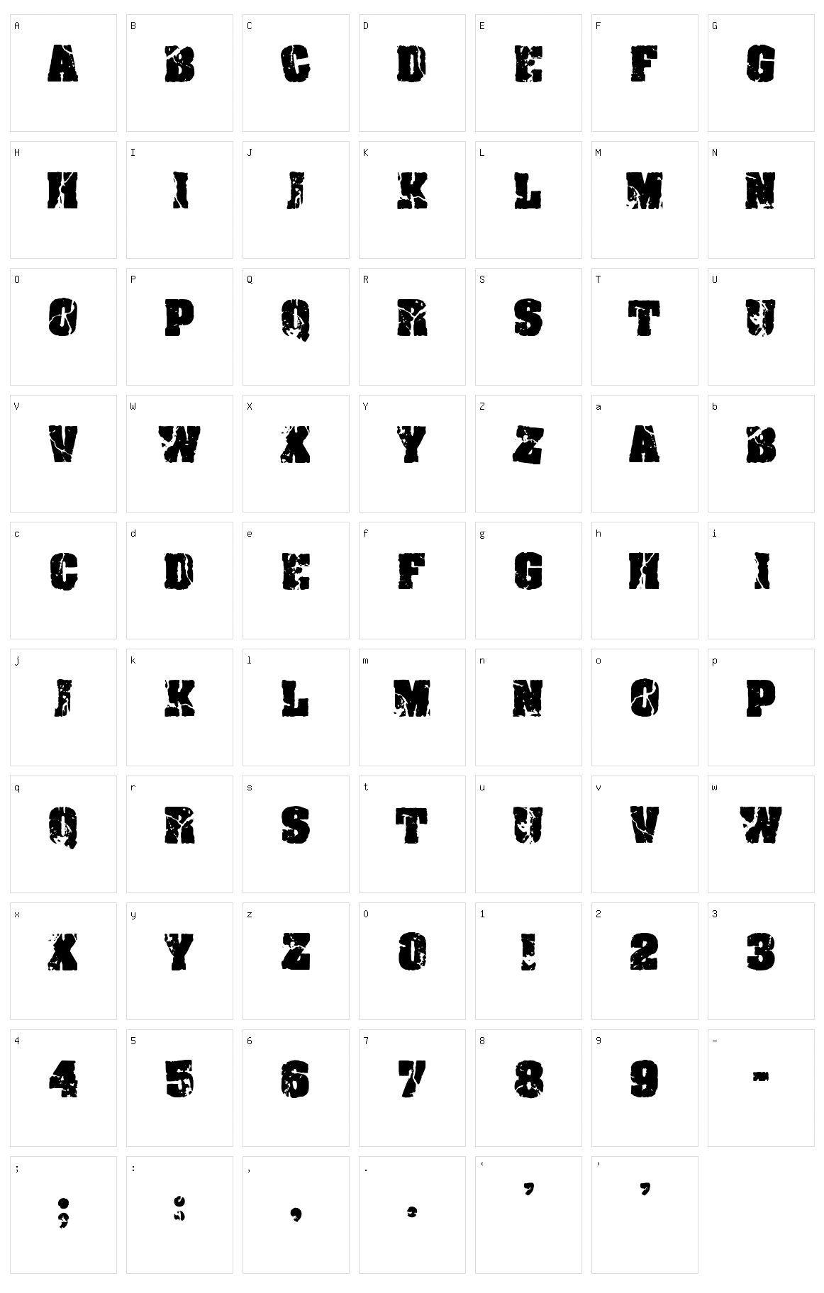 CF Crack and Bold Character Set