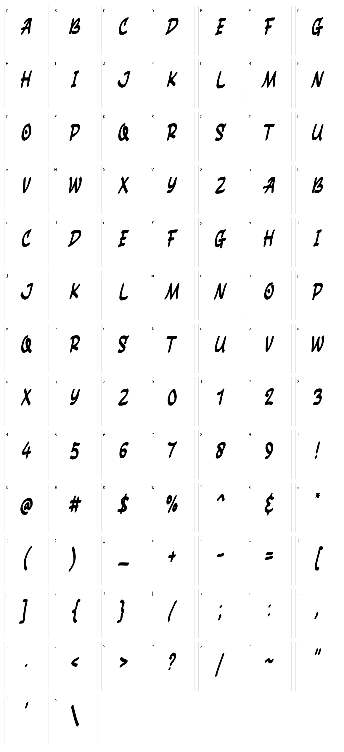 Slimside Character Set