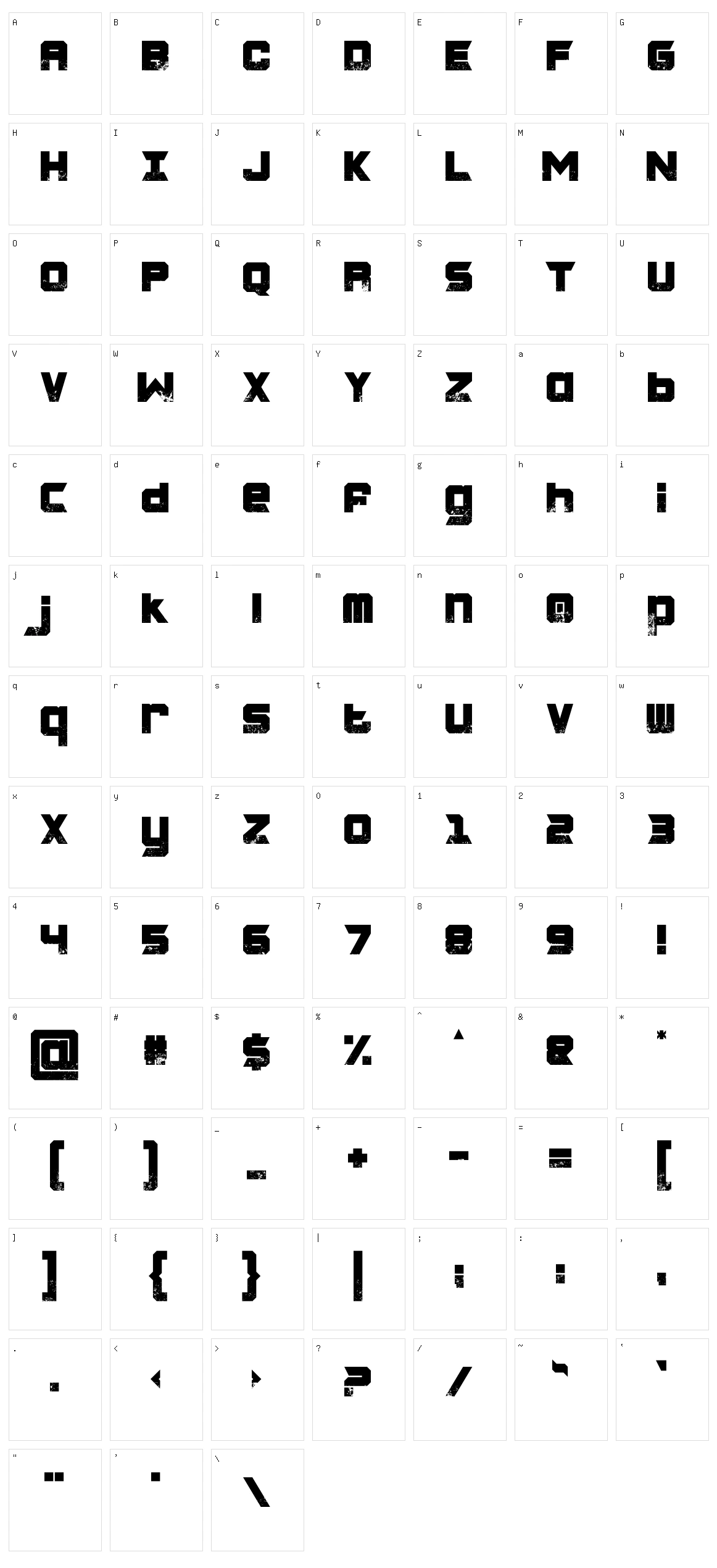 Charred Zard Character Set