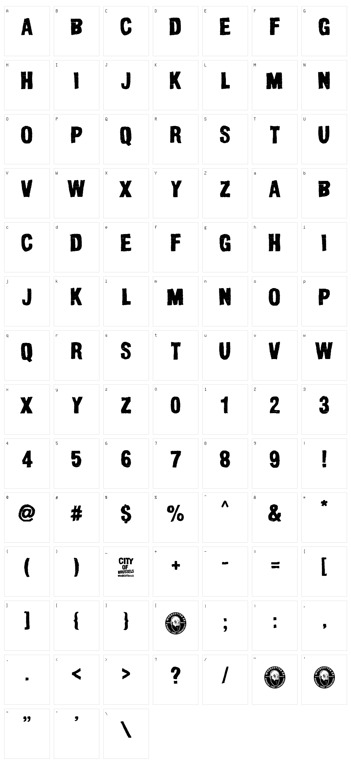 City of Brussels Character Set