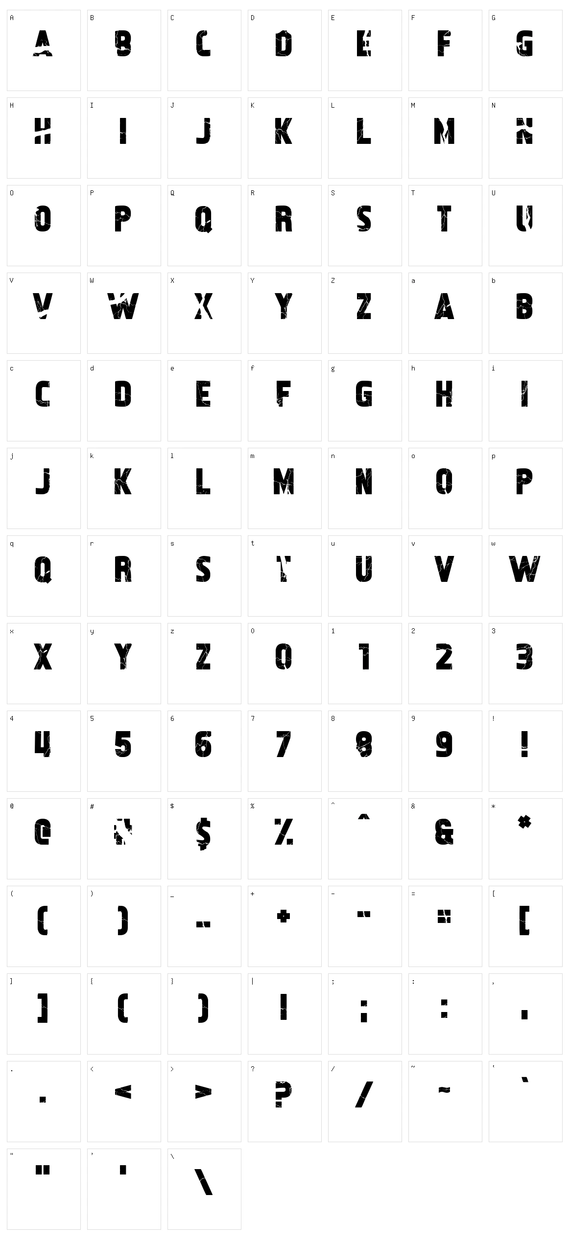 CM Font Character Set