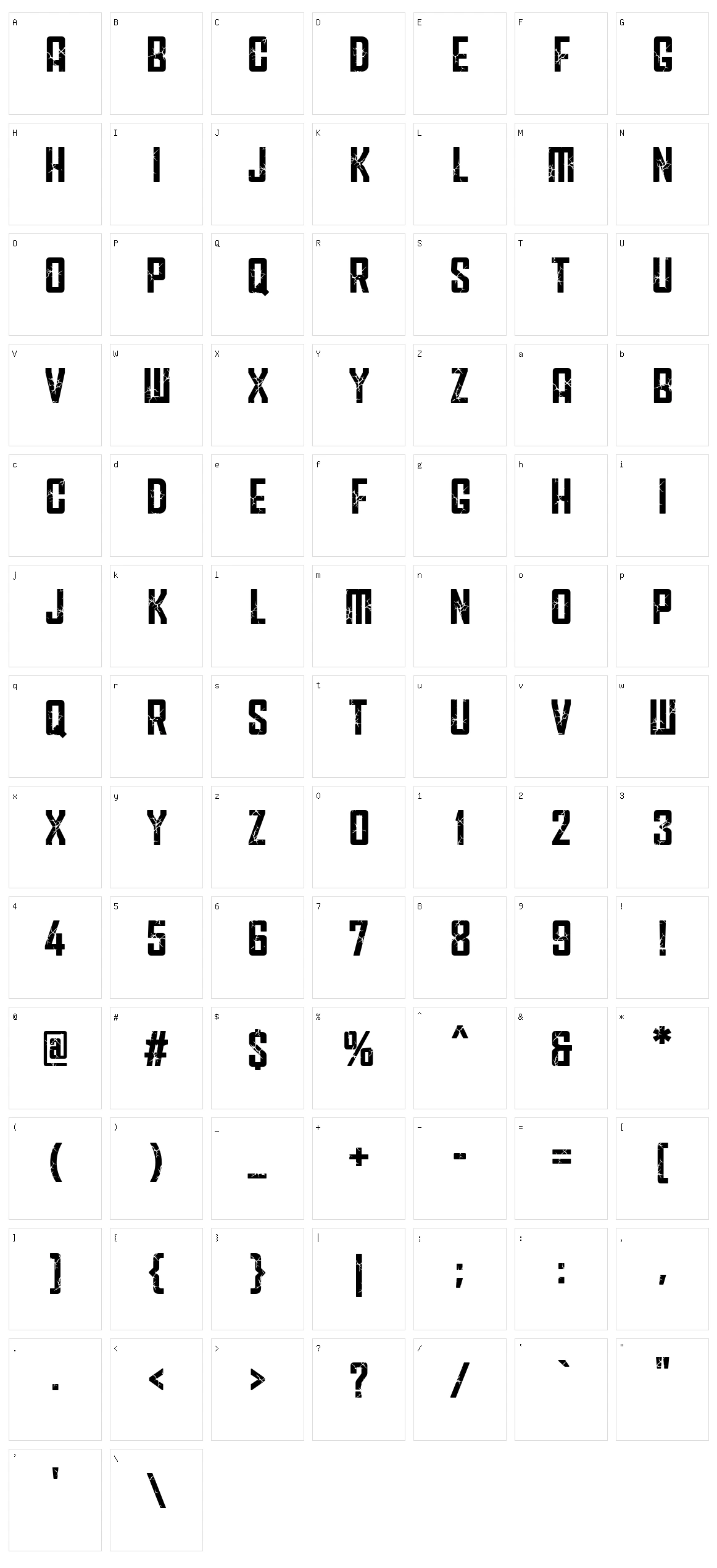 Crack Wall Character Set