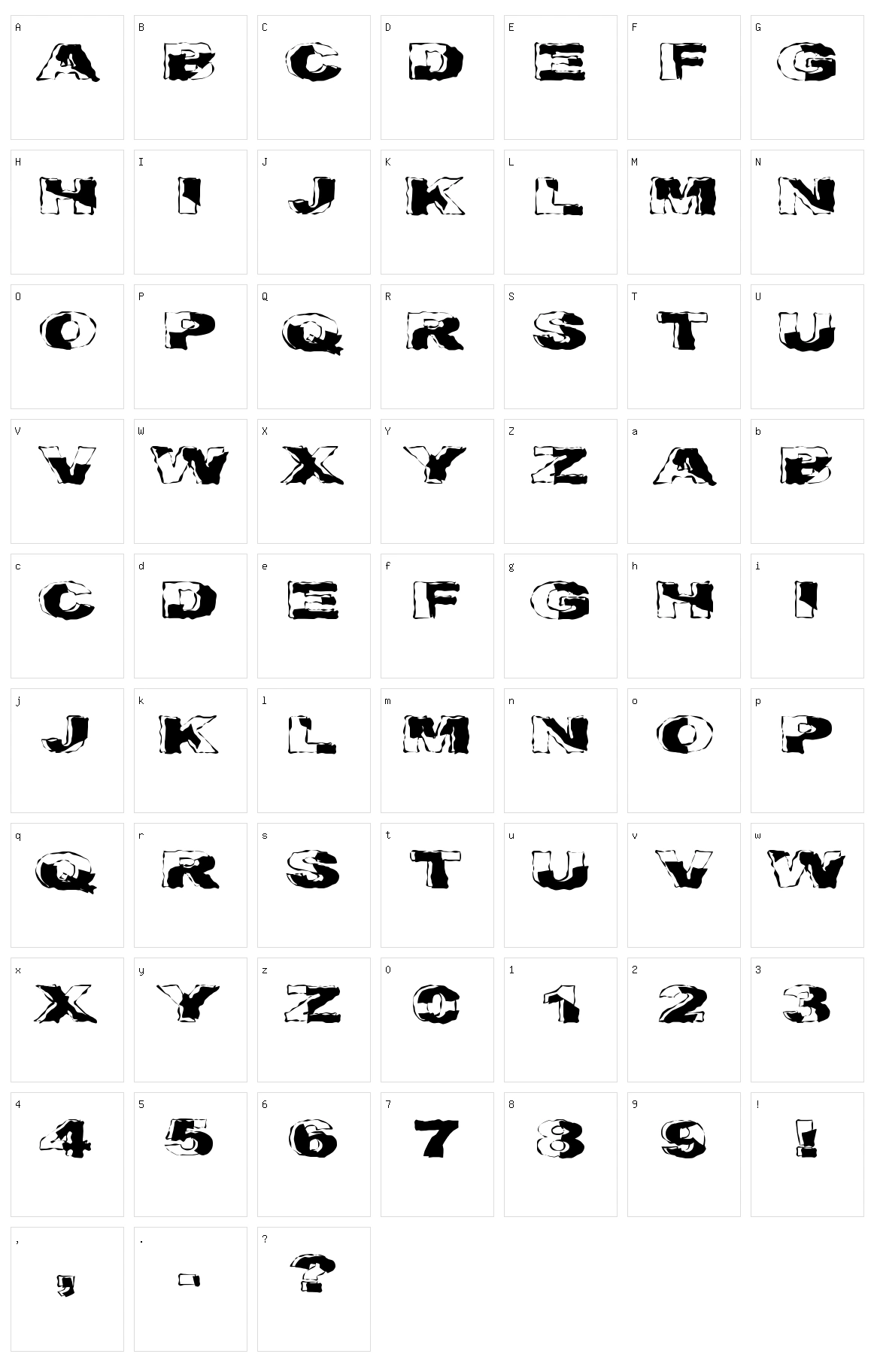 Crackaddict Character Set