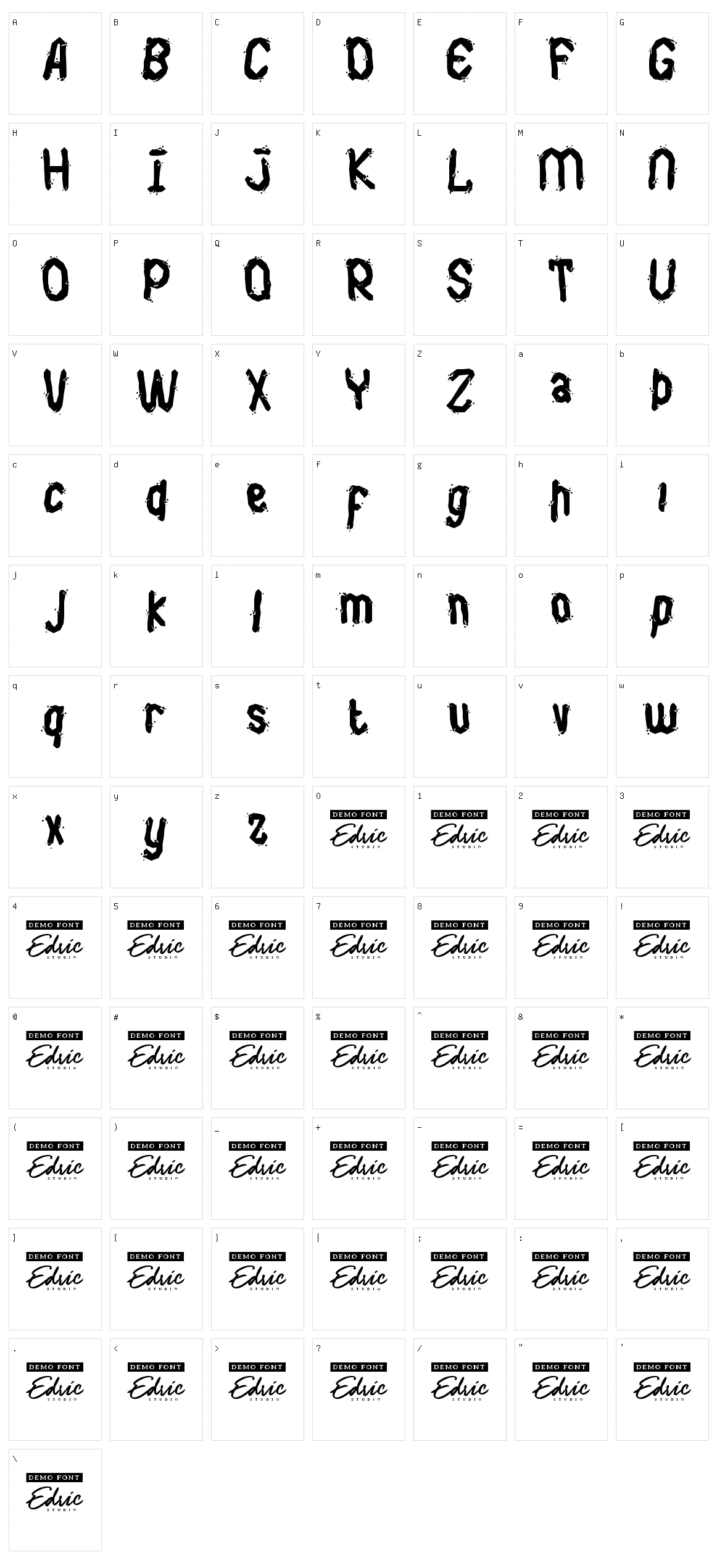 Cracked Words Character Set
