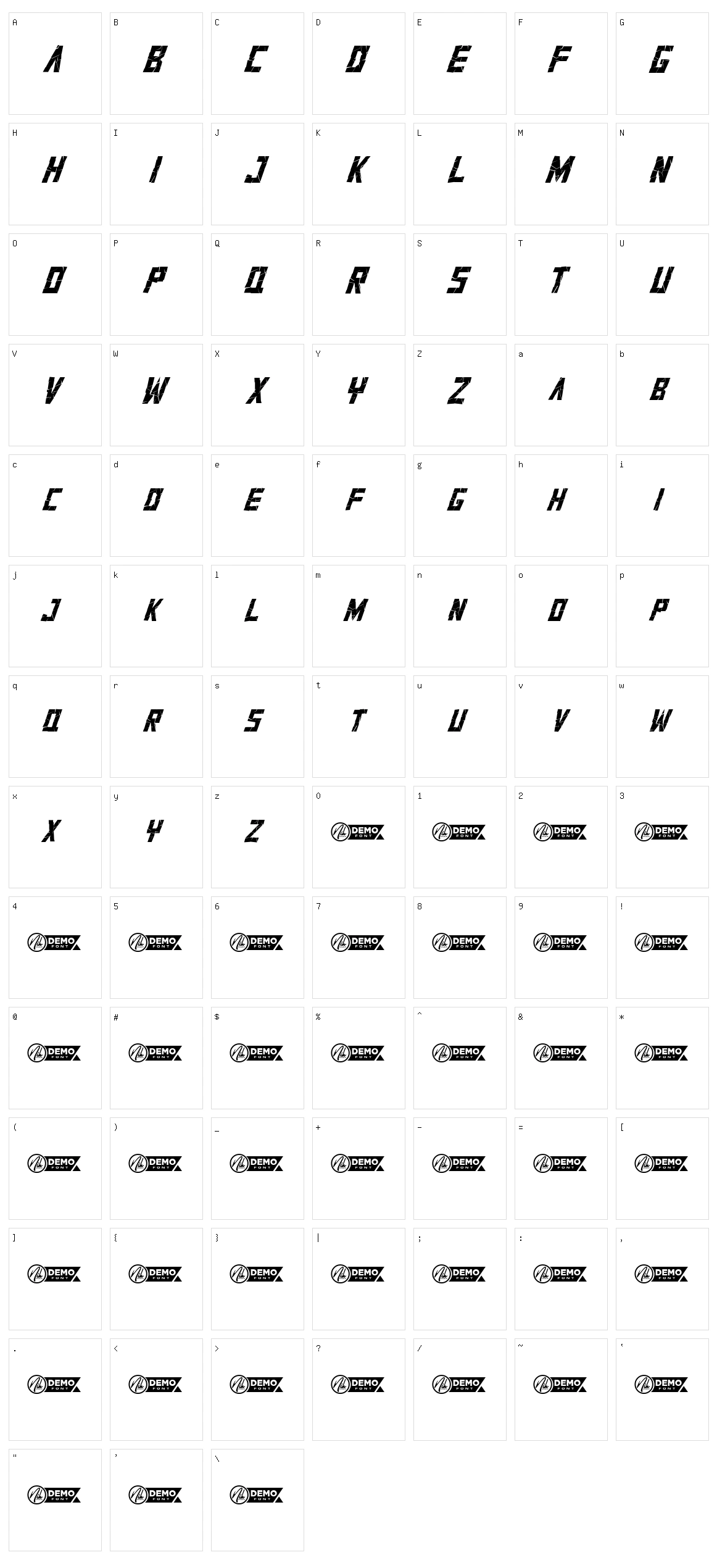 Cracksup Character Set
