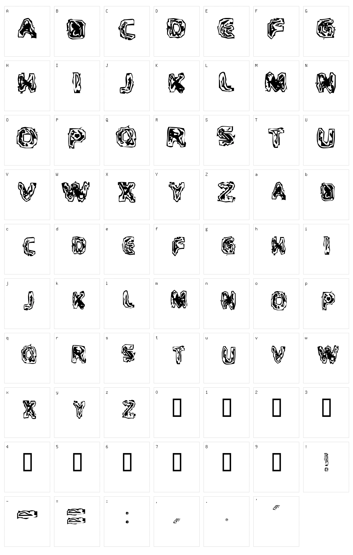 Critical Maas Character Set