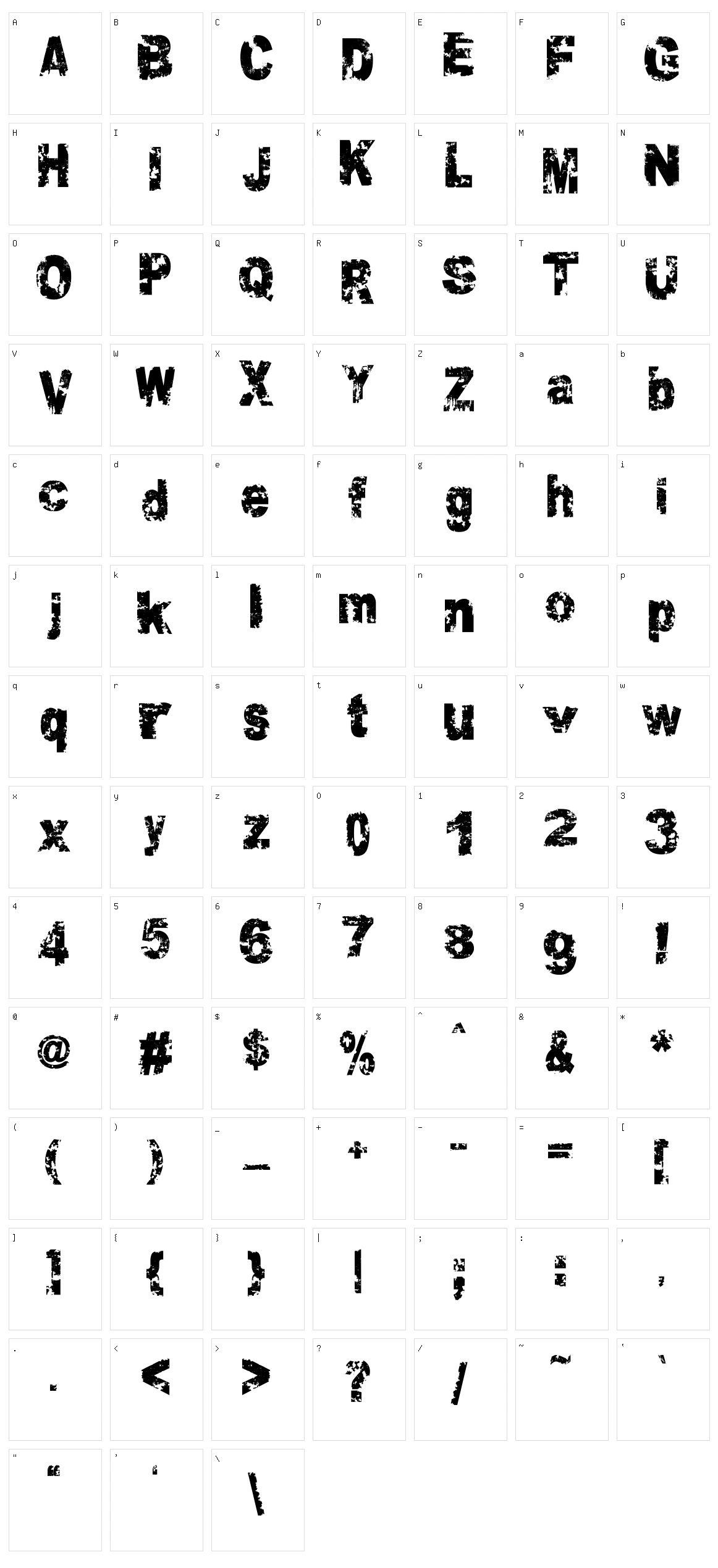 Crookiid Character Set