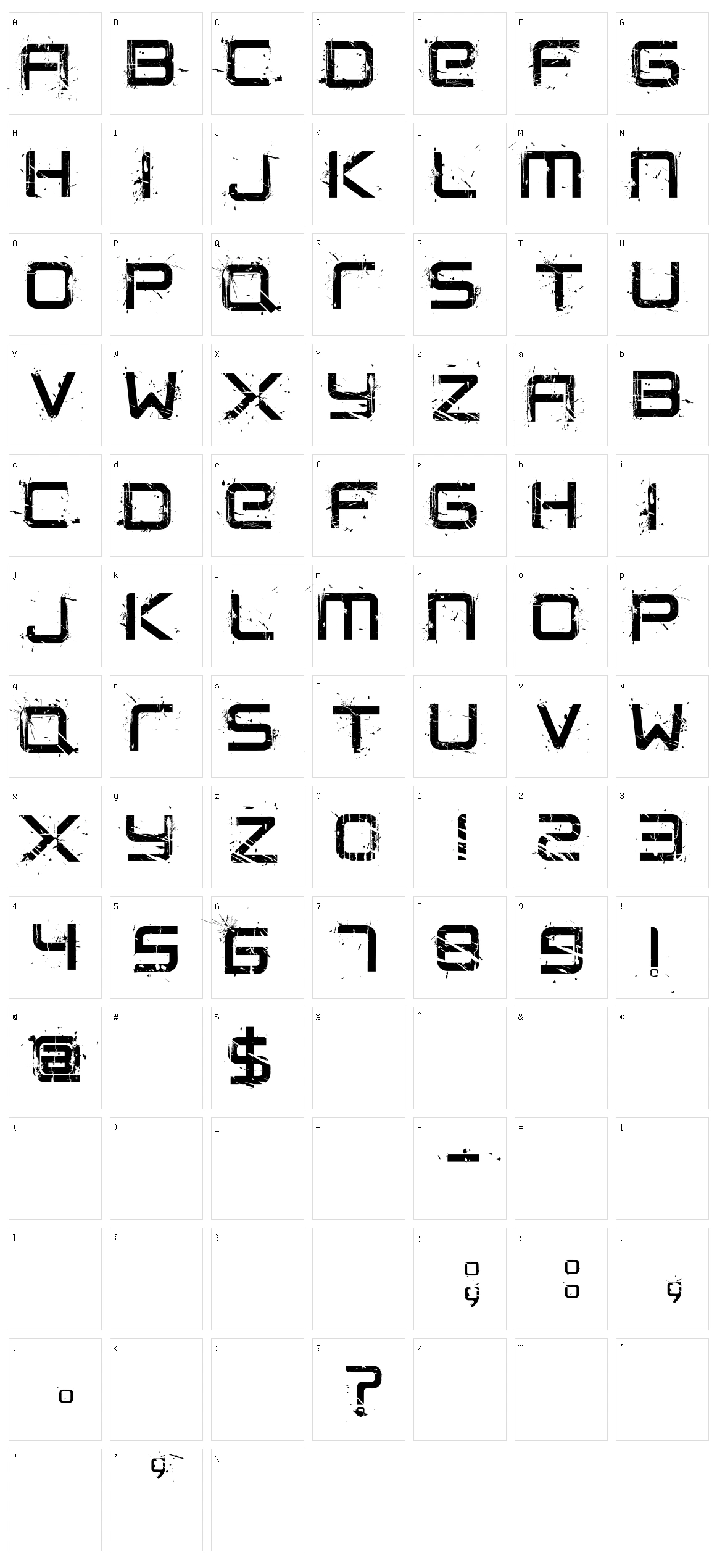 Crushed Character Set