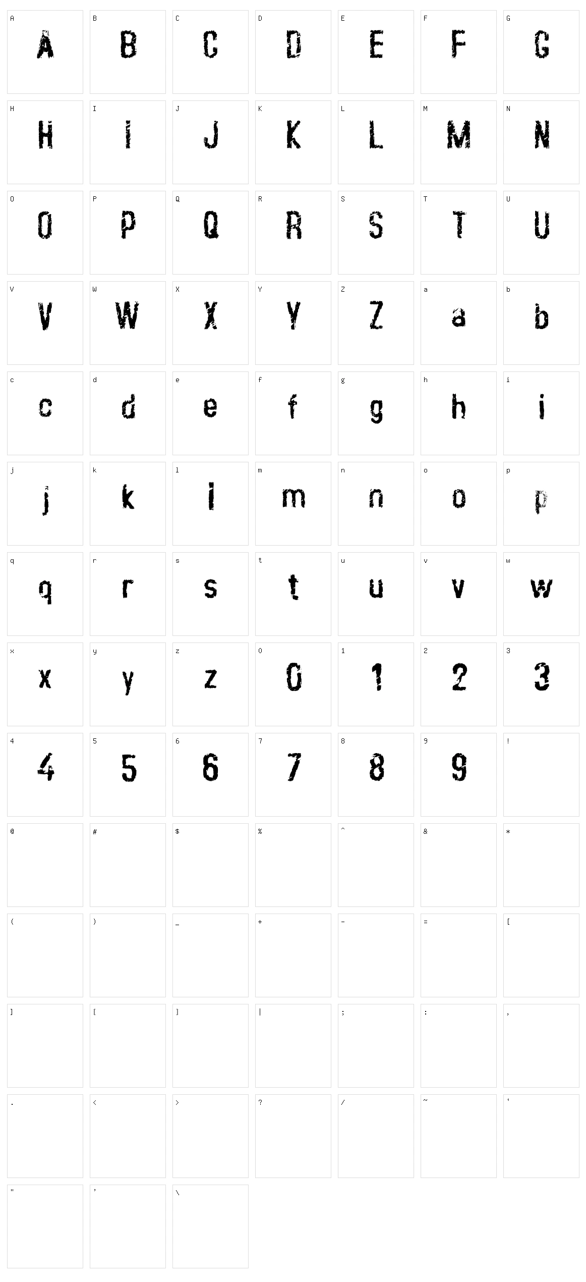 Crust Clean Character Set