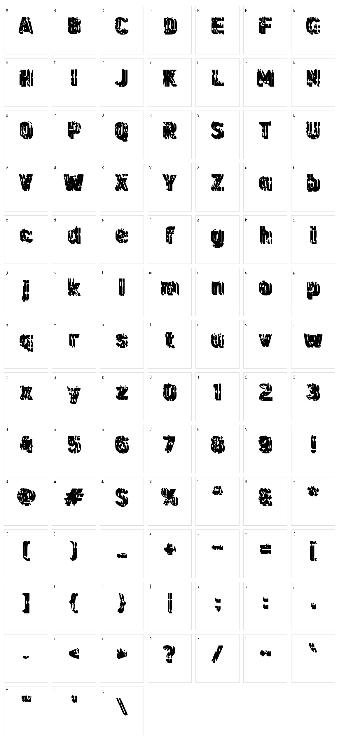 d Darest Character Set