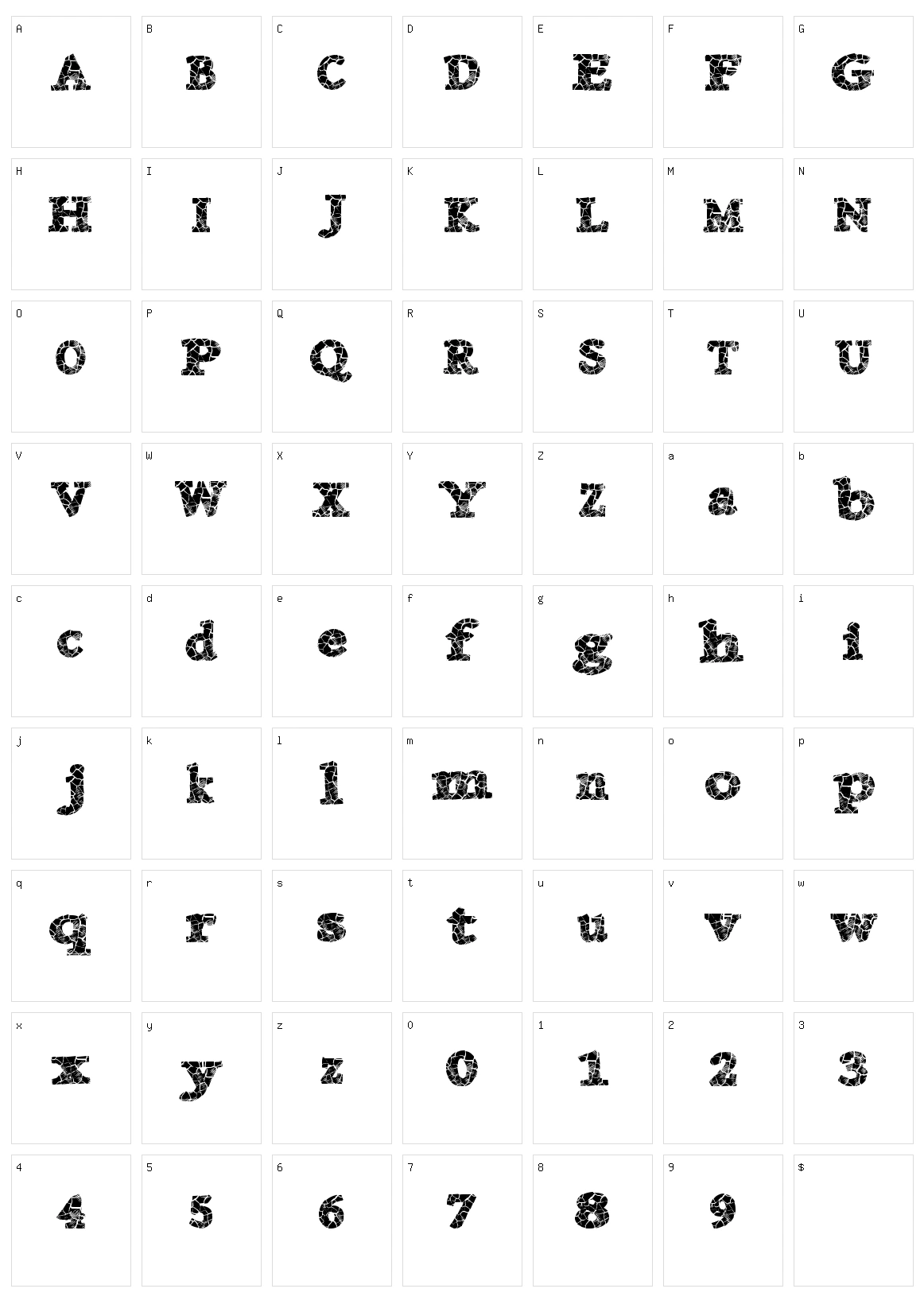 Danish Crack Character Set