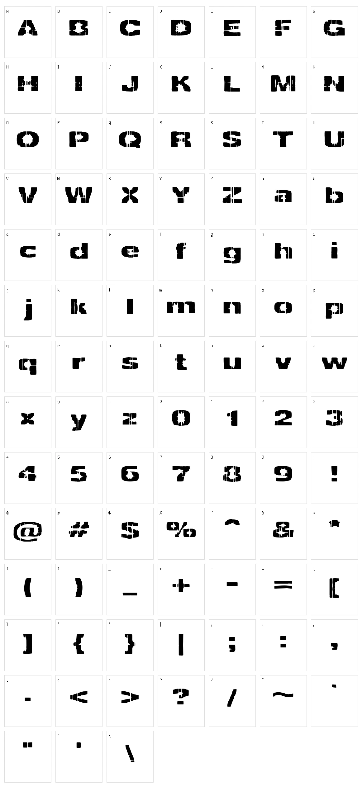 Decrepit Character Set