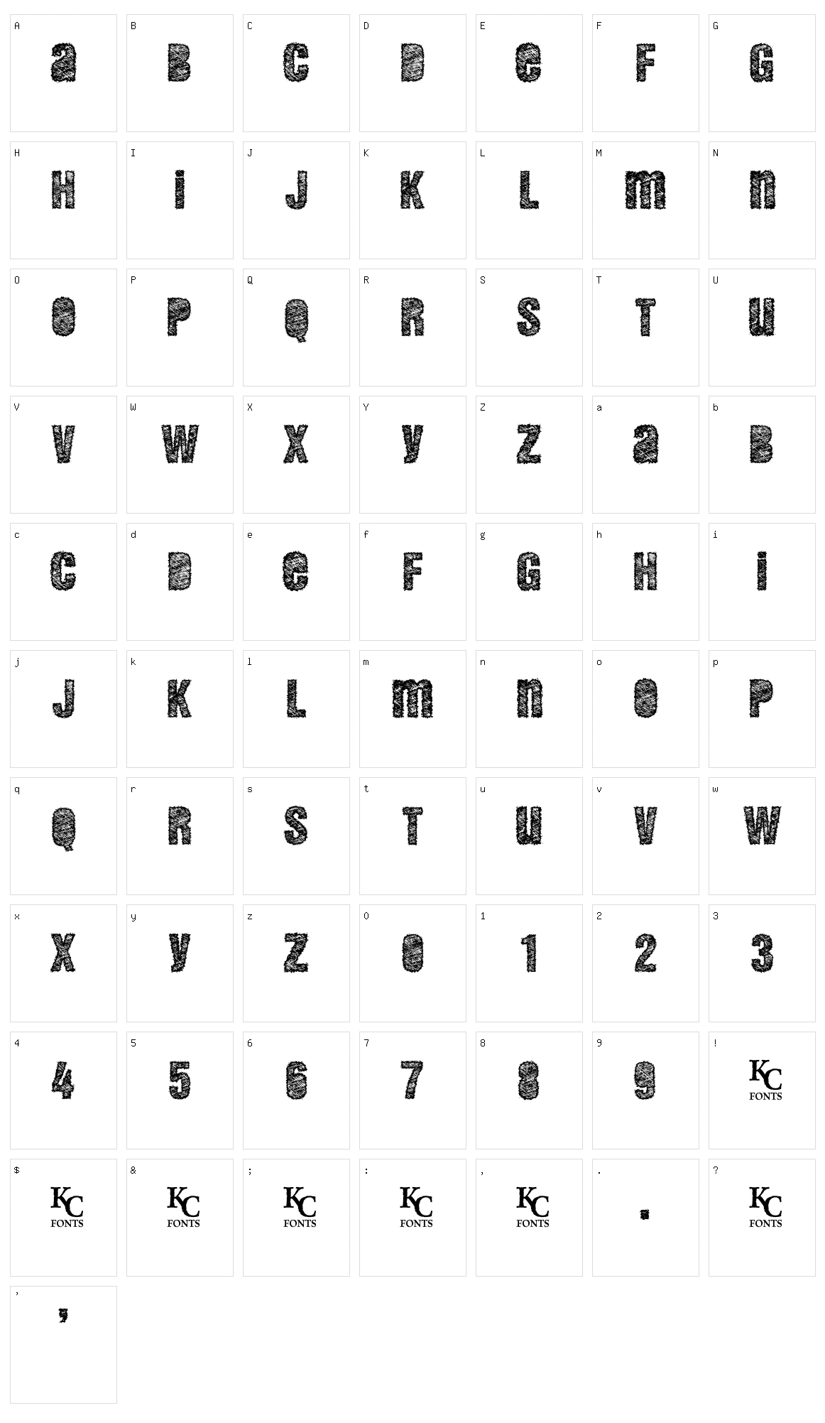 Demento Character Set