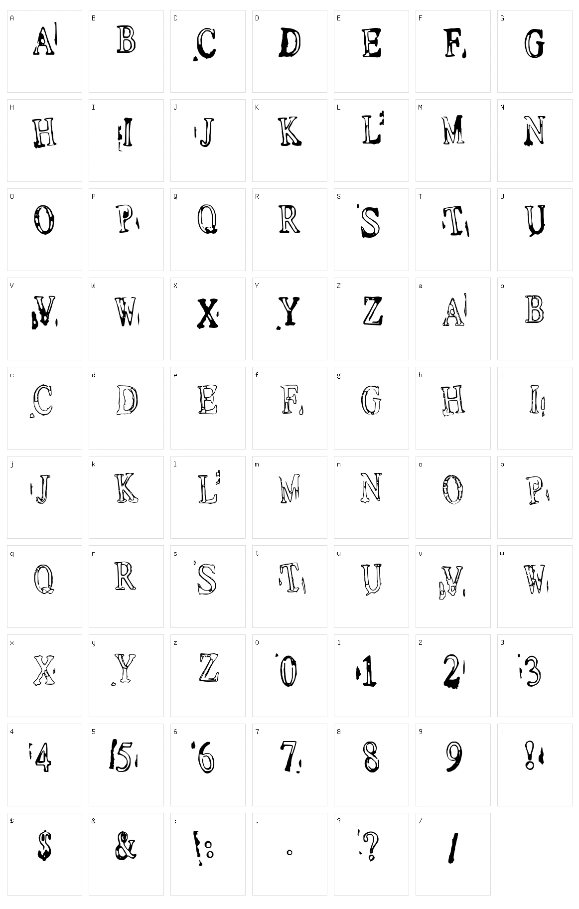 Depressionist 1 Character Set