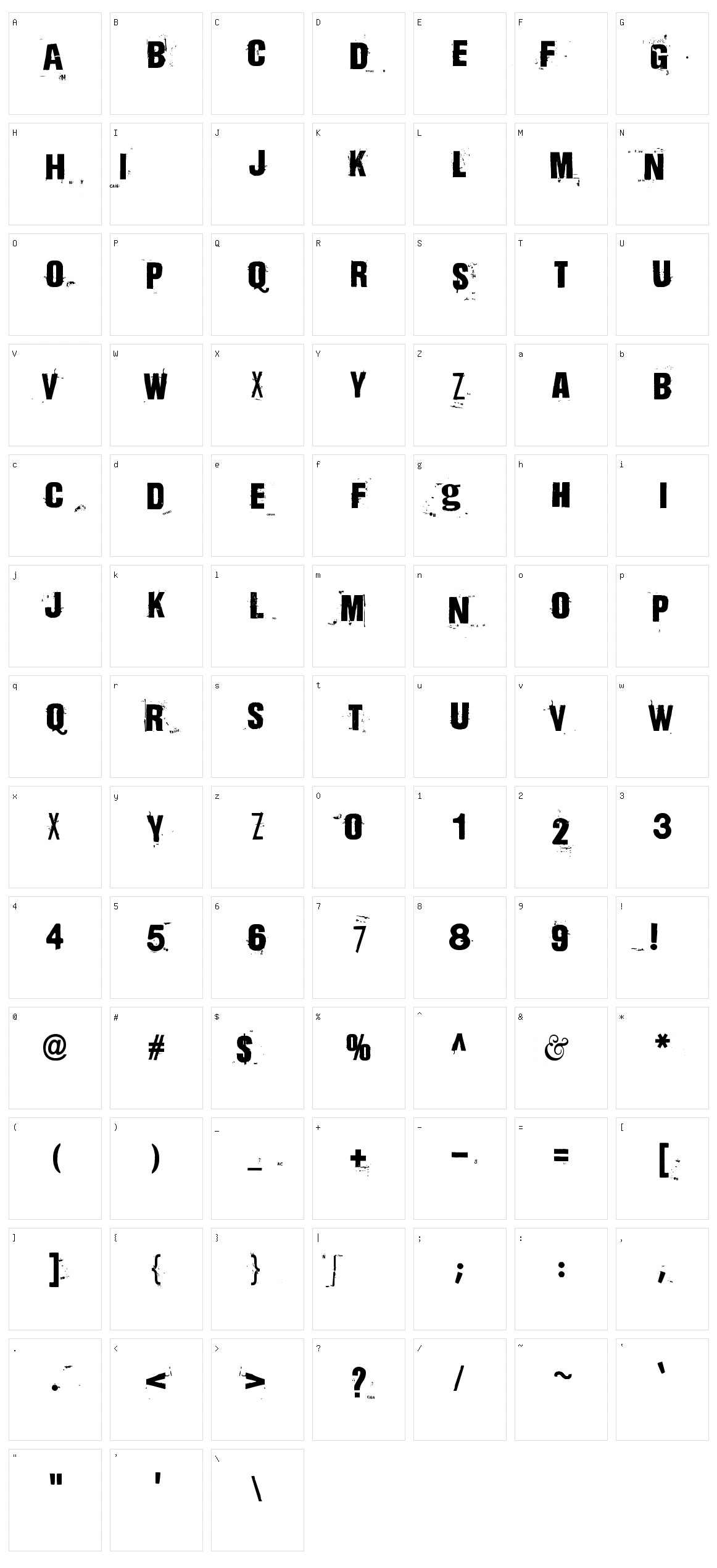 Dharma Bum Character Set
