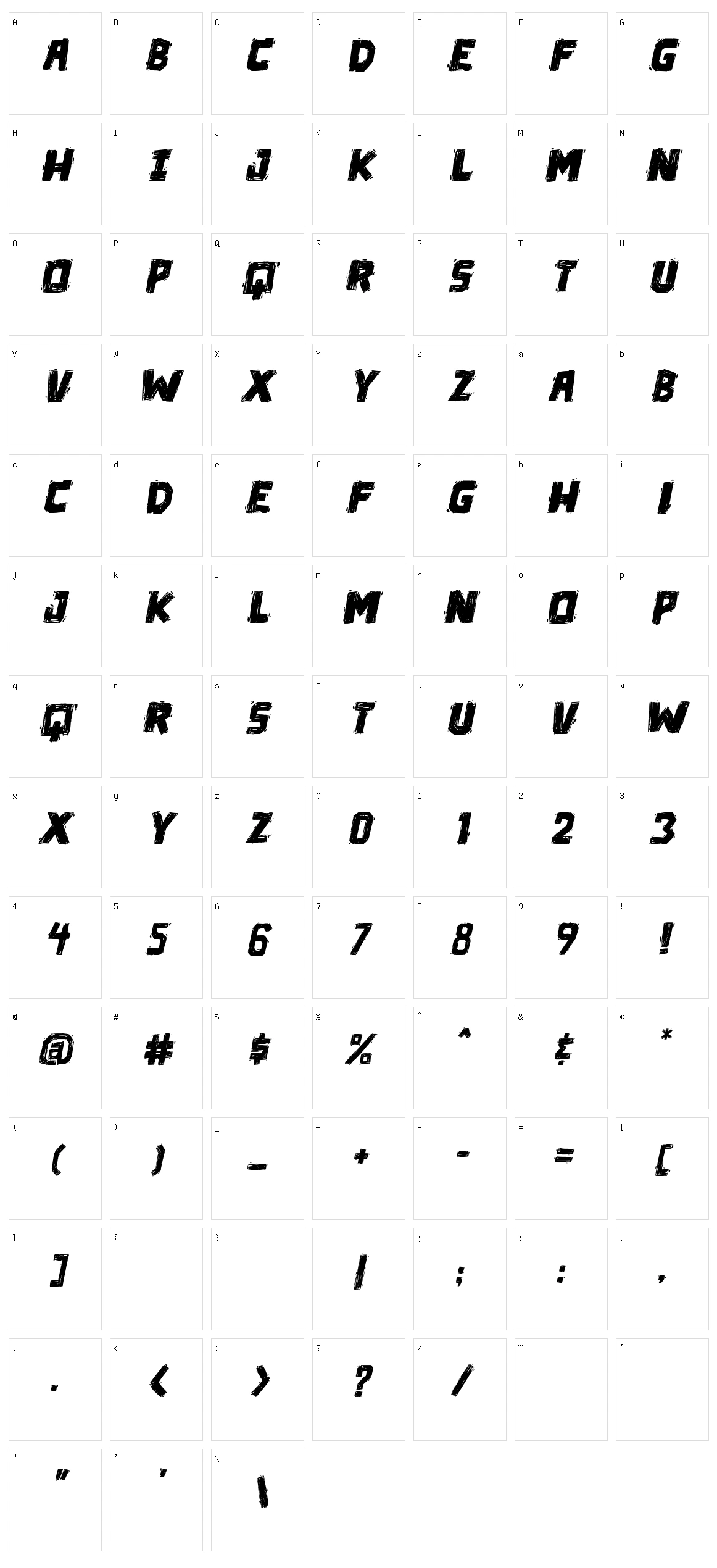 Die in a fire PG Character Set