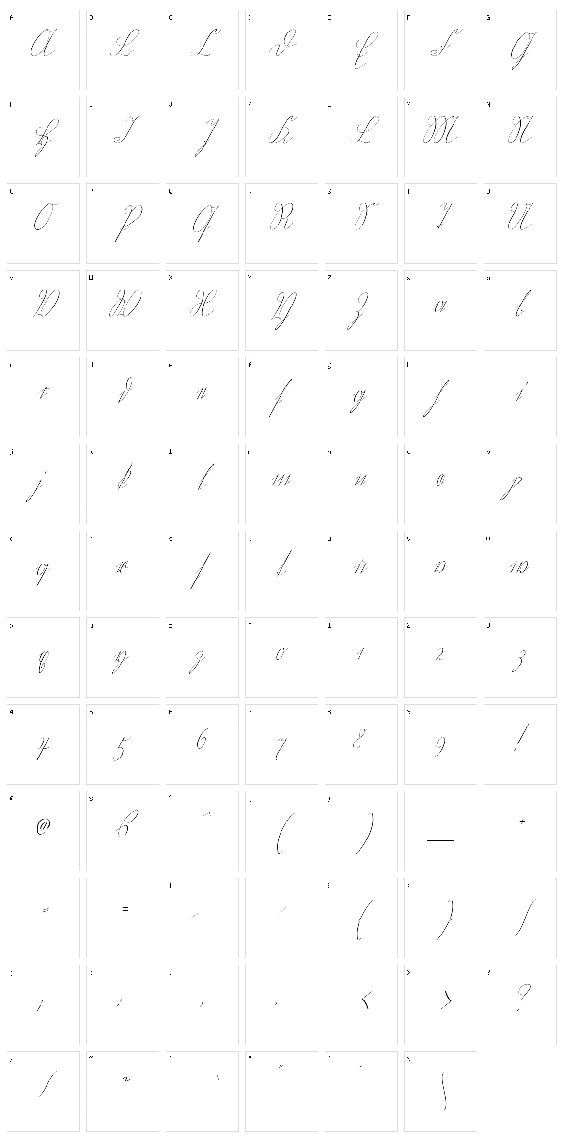 Wiegel Kurrent Character Set