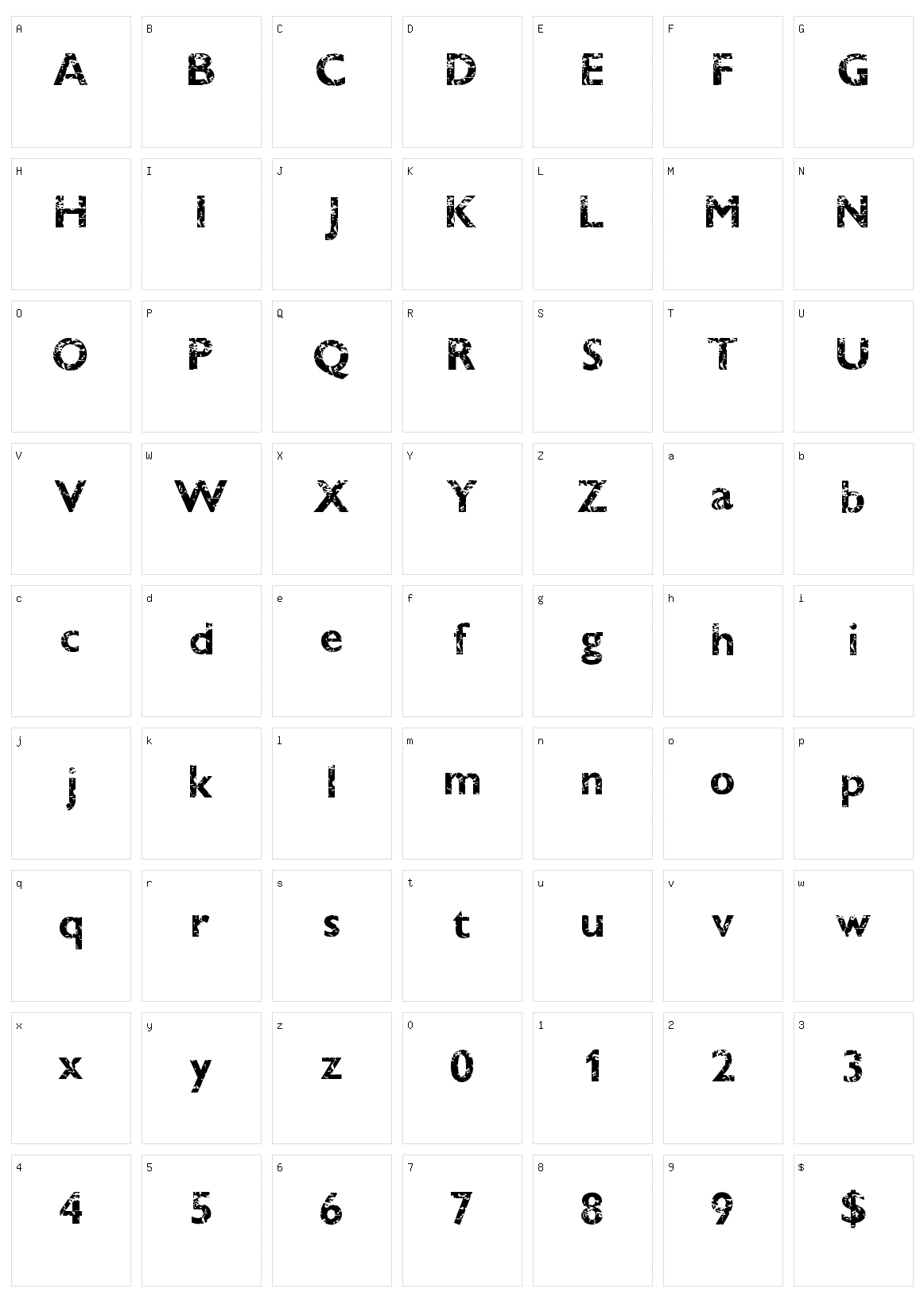 Dirty Bandit Character Set