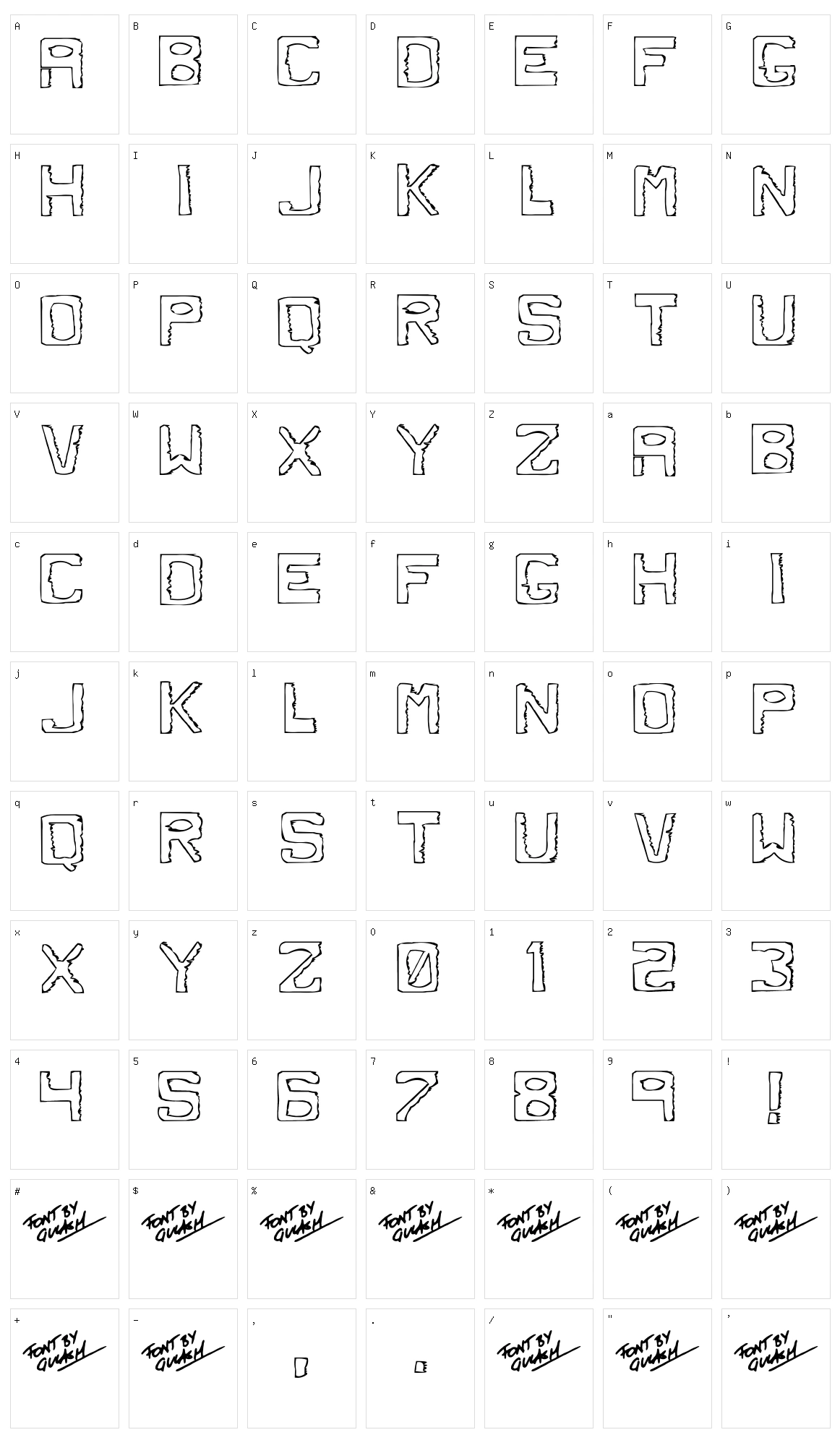 Dirty Dung Character Set