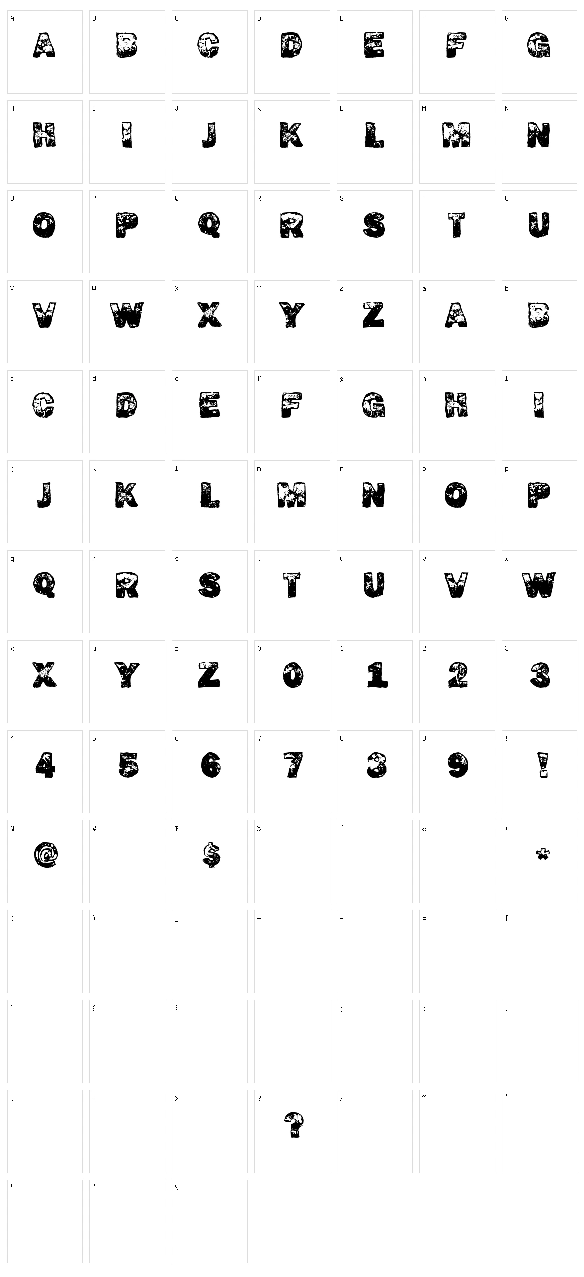 Dirty Fox Character Set