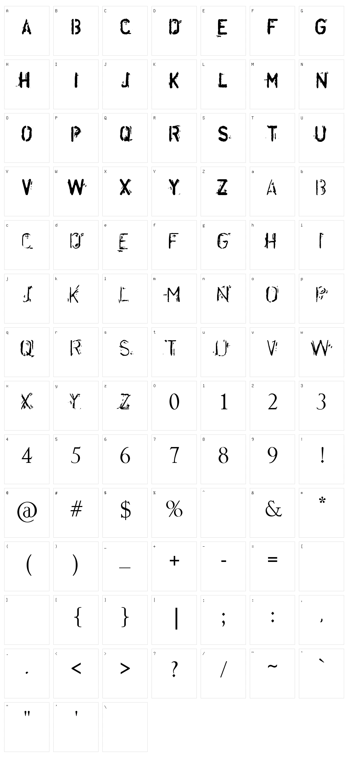 Disordered Character Set