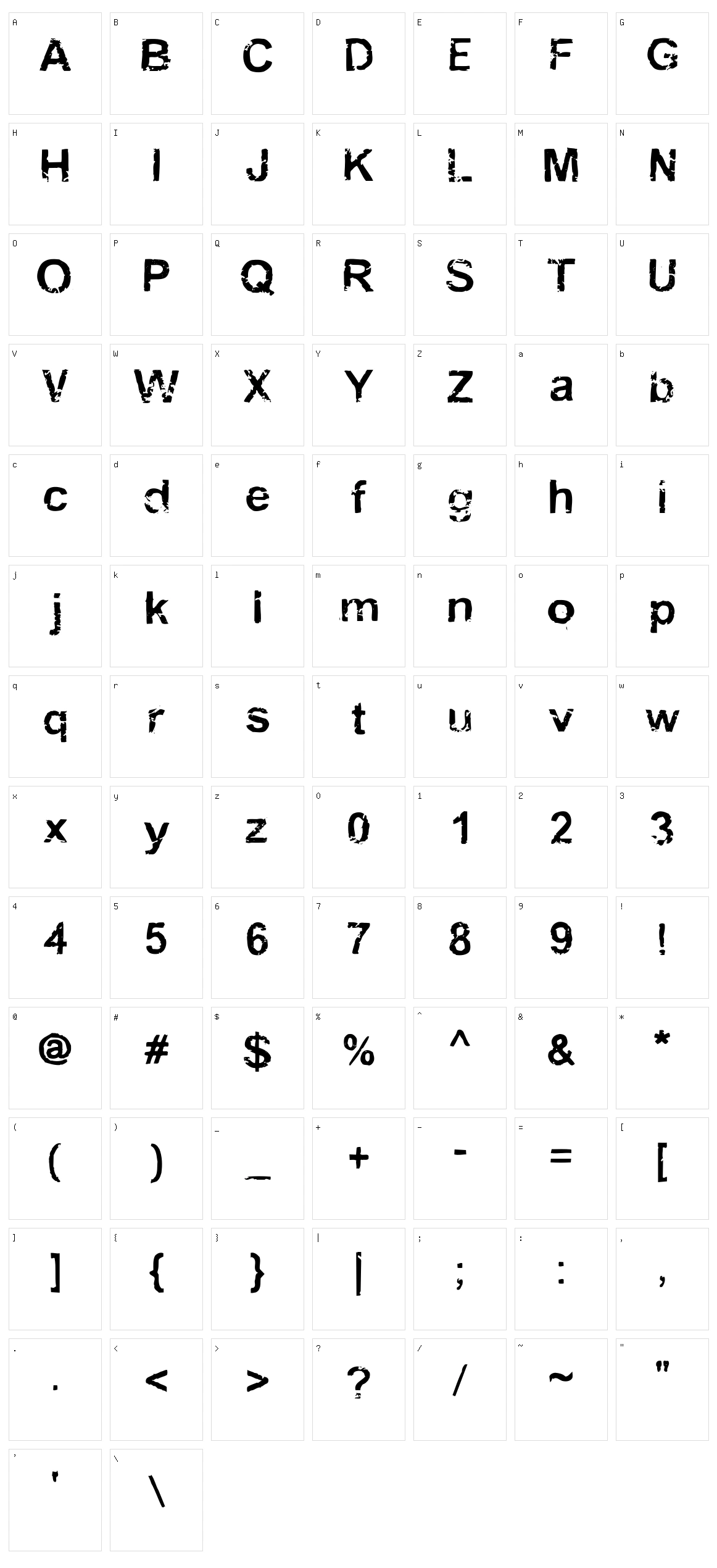 Draff Character Set