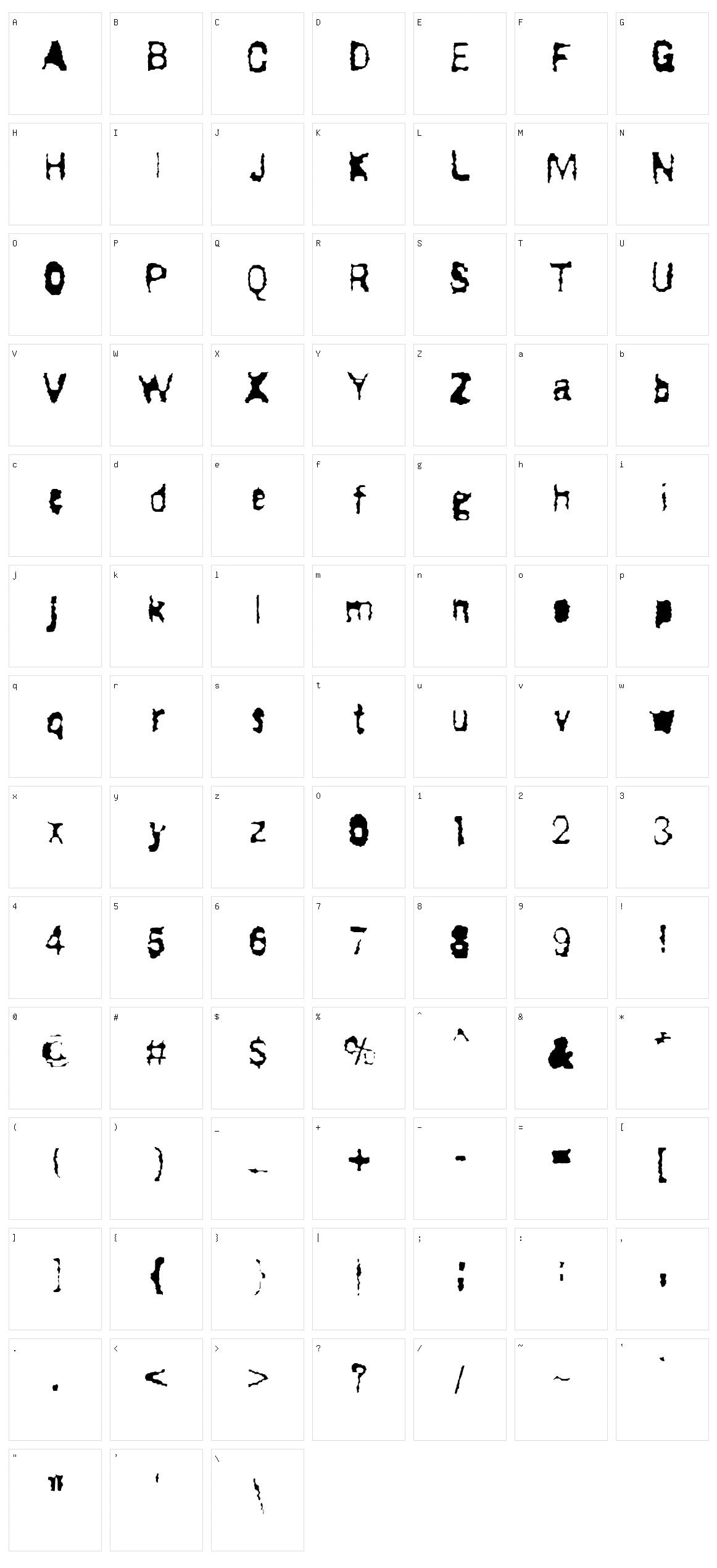 Drugstore Waltz Character Set