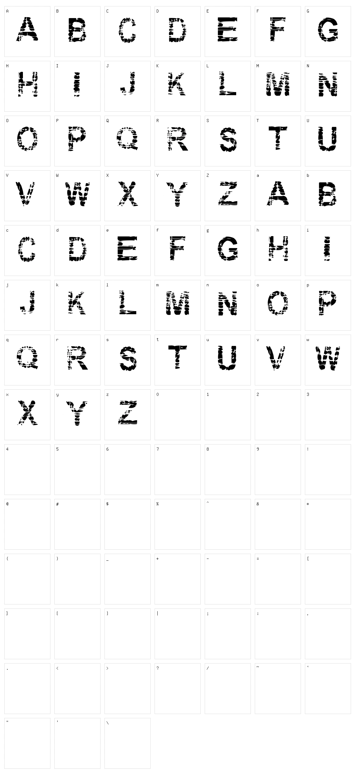 Eraser Character Set