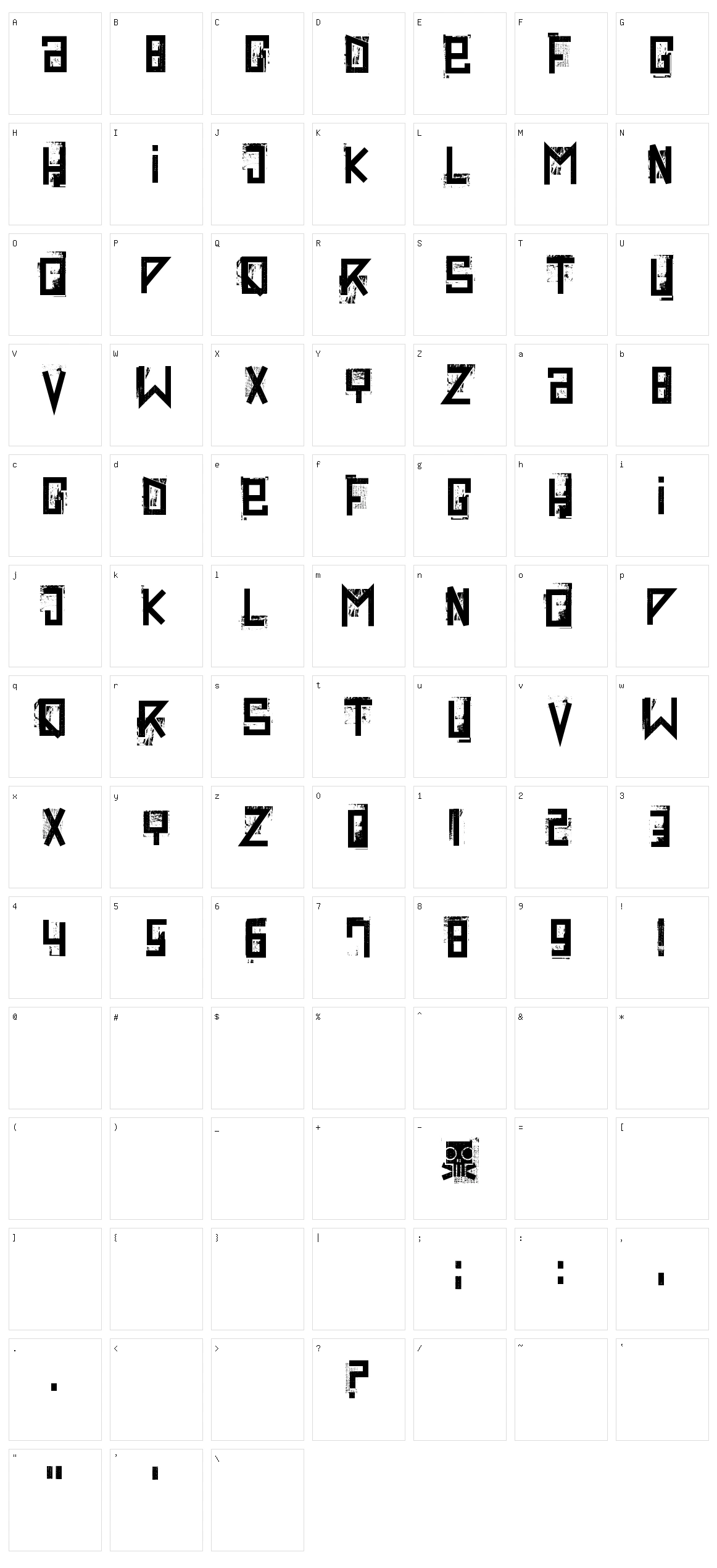 Extravaganza Character Set