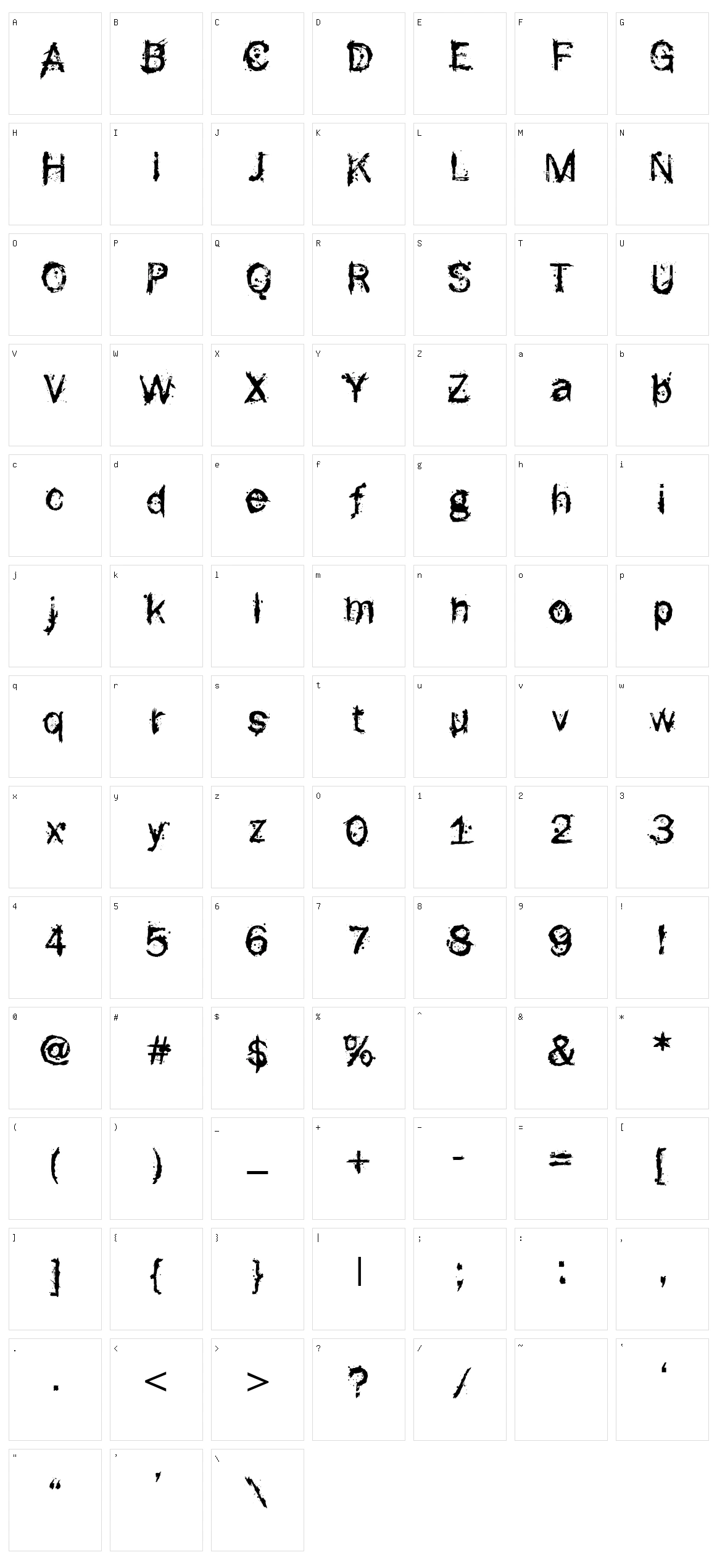 F-Rotten Character Set