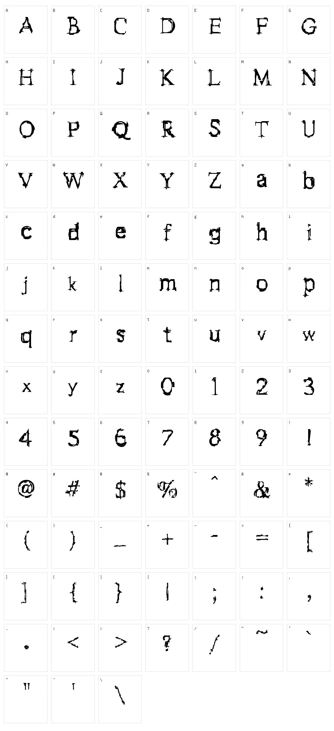 F-Stein Character Set