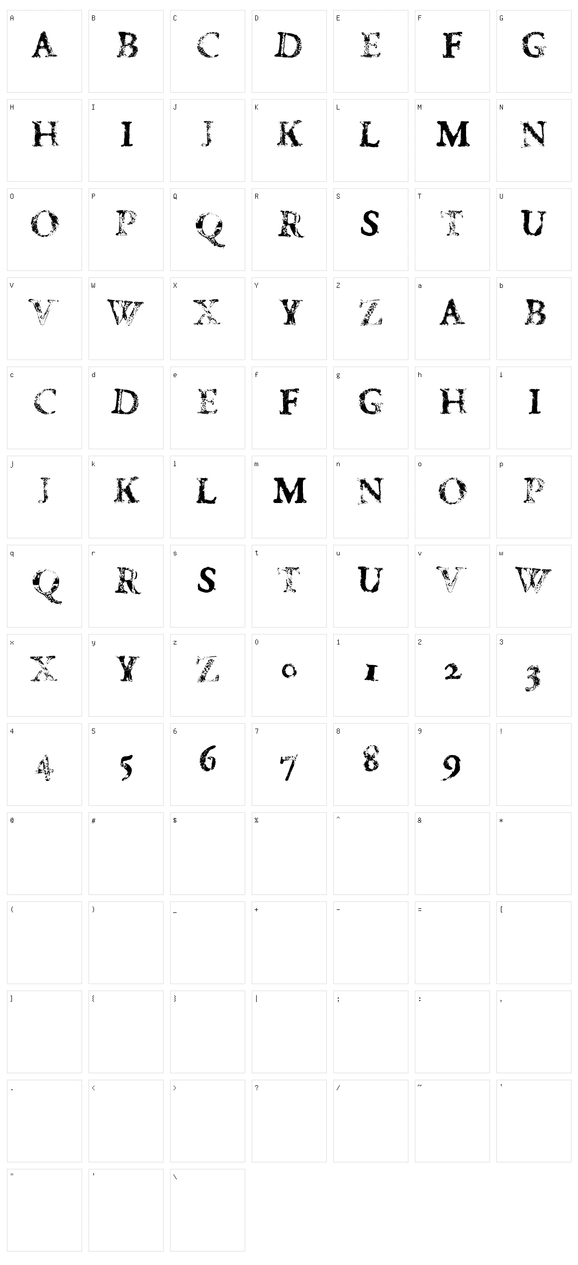 FD Carimboh Character Set