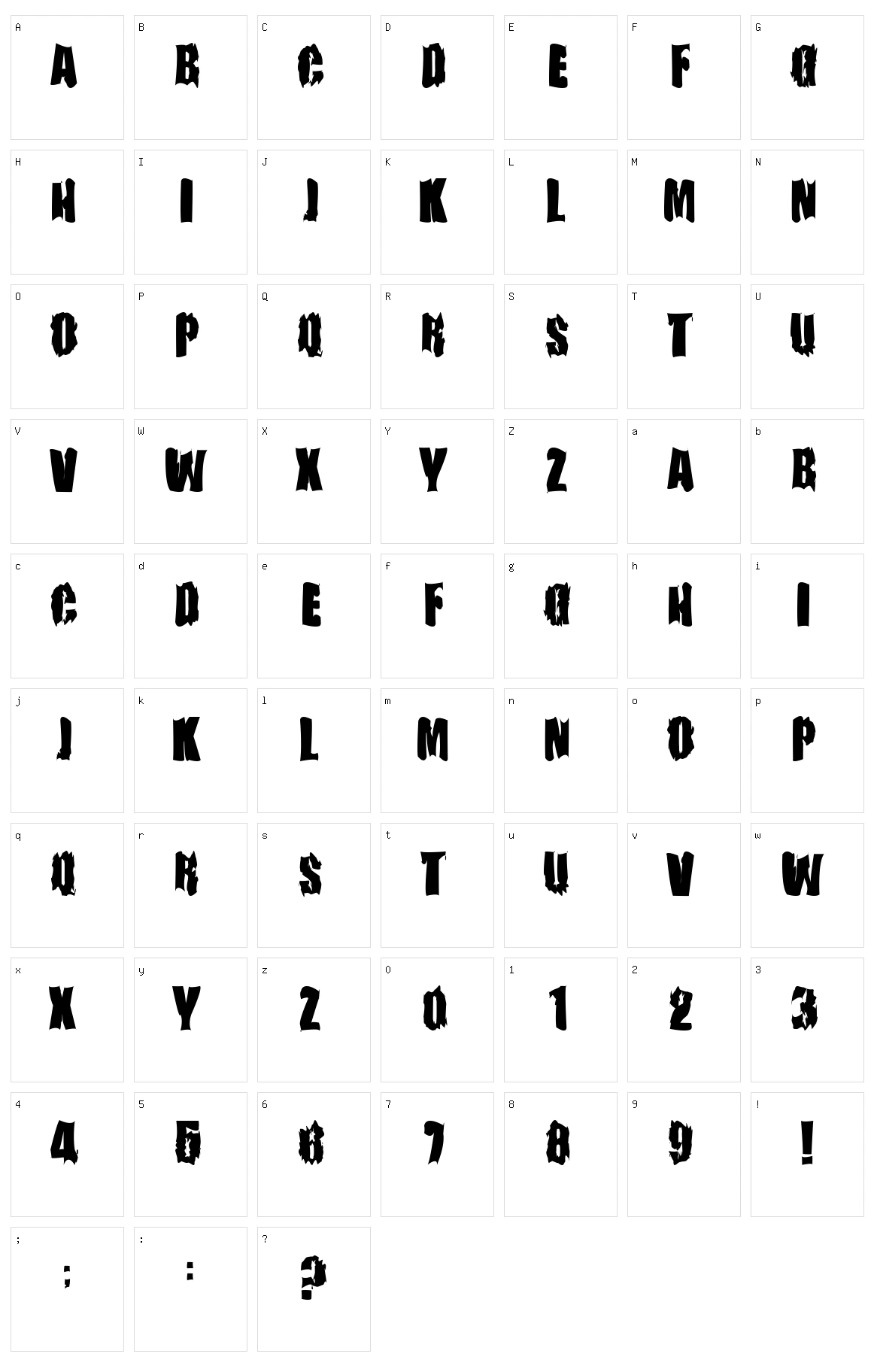 Firebomb Character Set