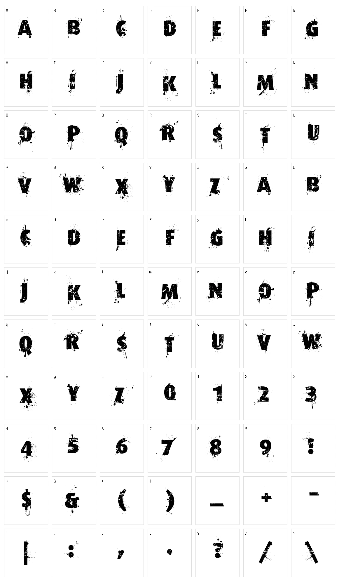 Formfound.com Character Set