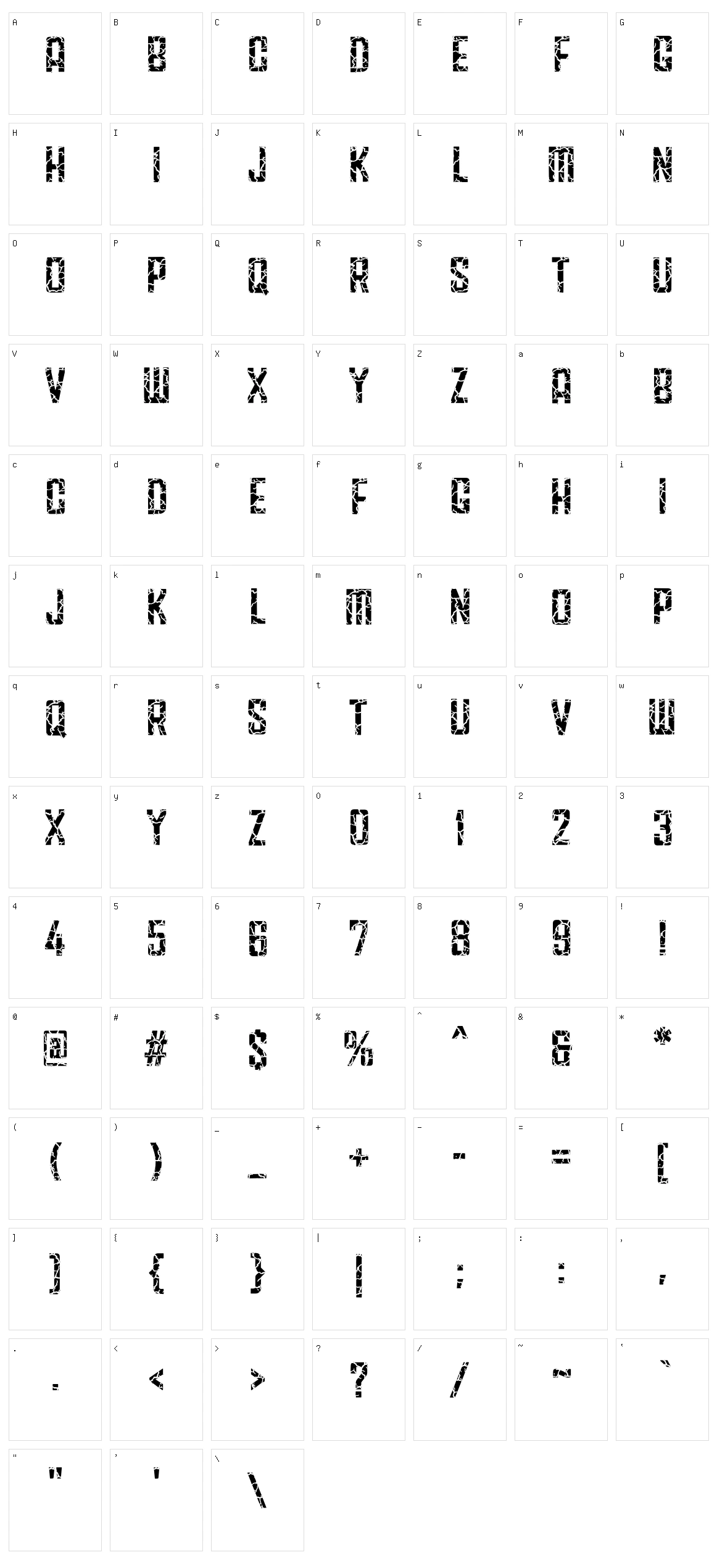 Fracture 5758 Character Set