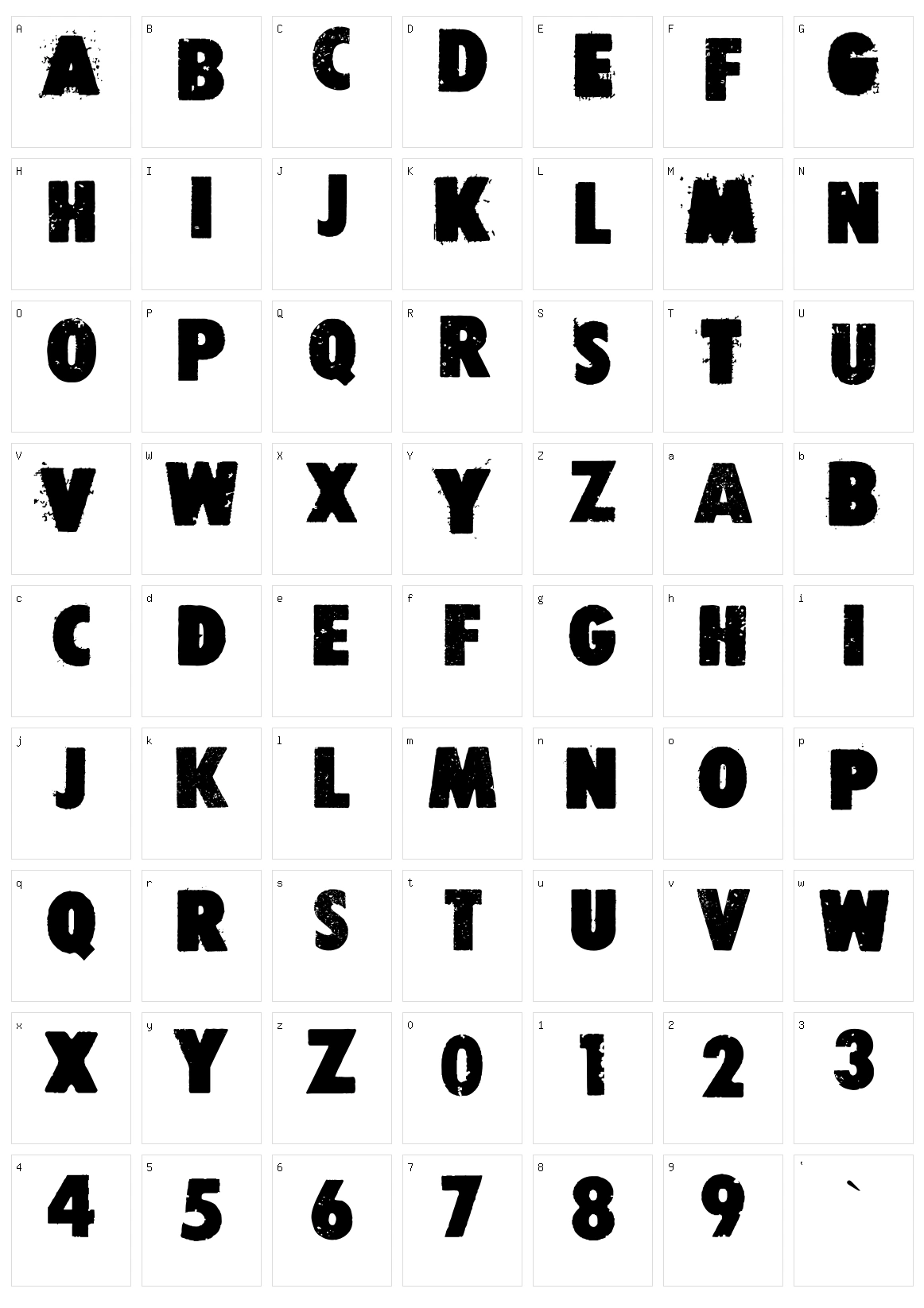 Free press Character Set