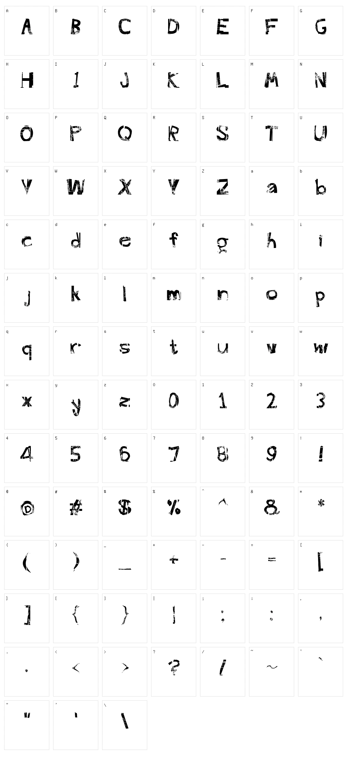 FreekTure Character Set