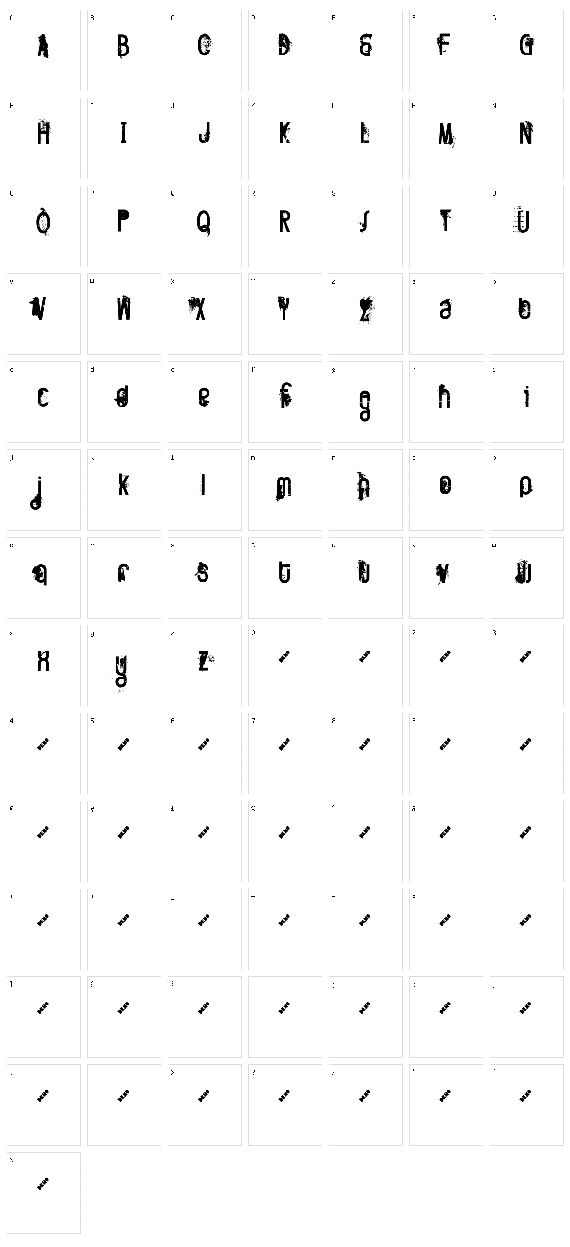 FT Twisted Ontogenesis Character Set
