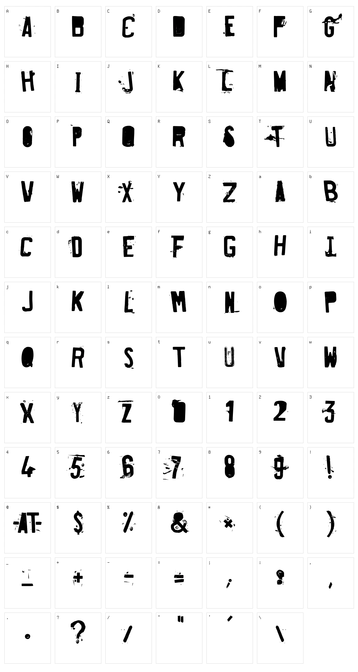 Fucked Plate Character Set