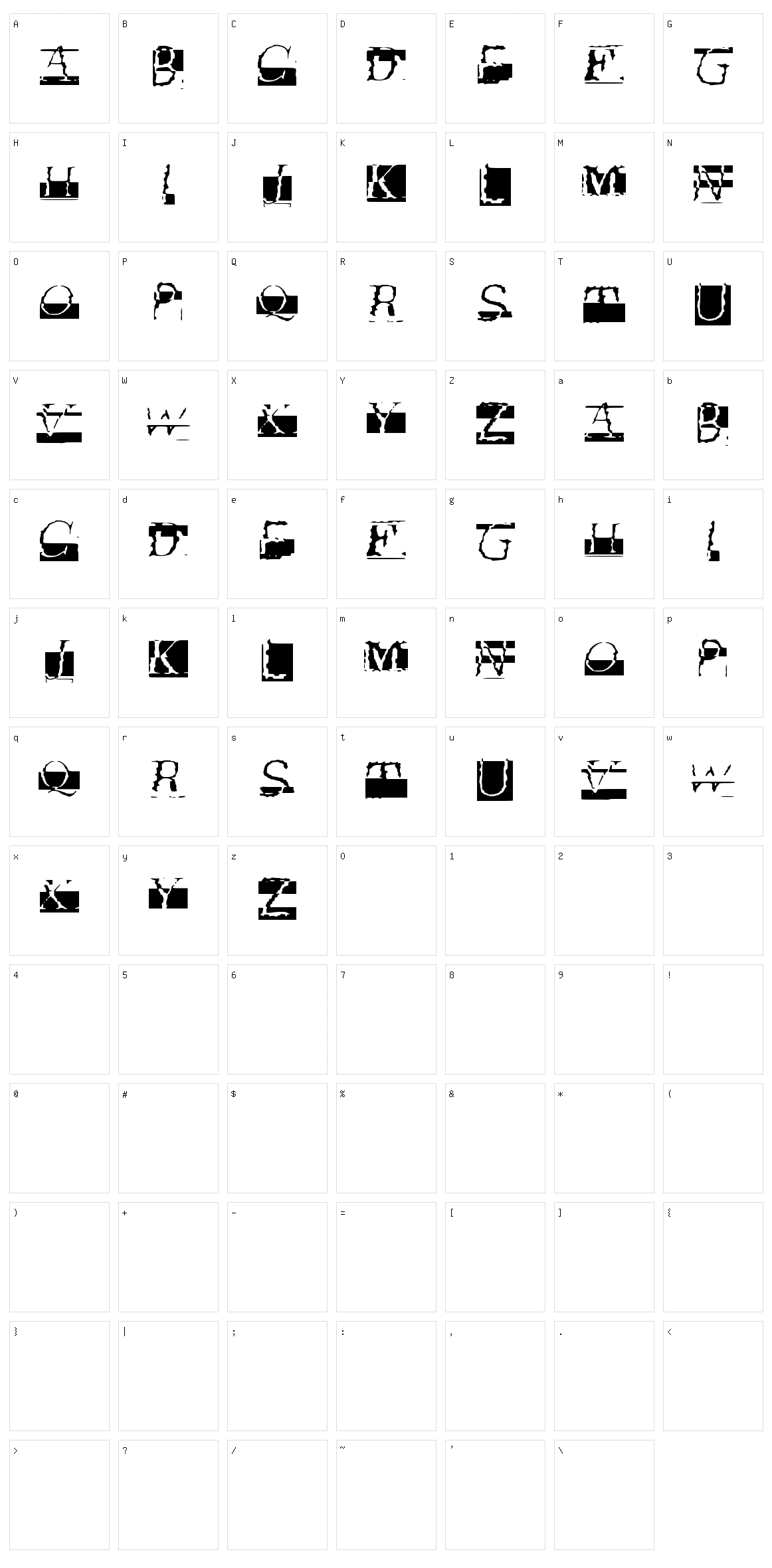 Glitch Character Set