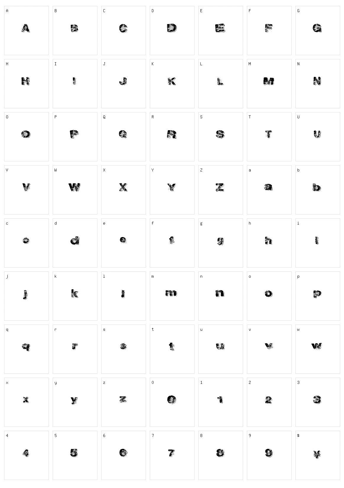 Golden Dabs Character Set