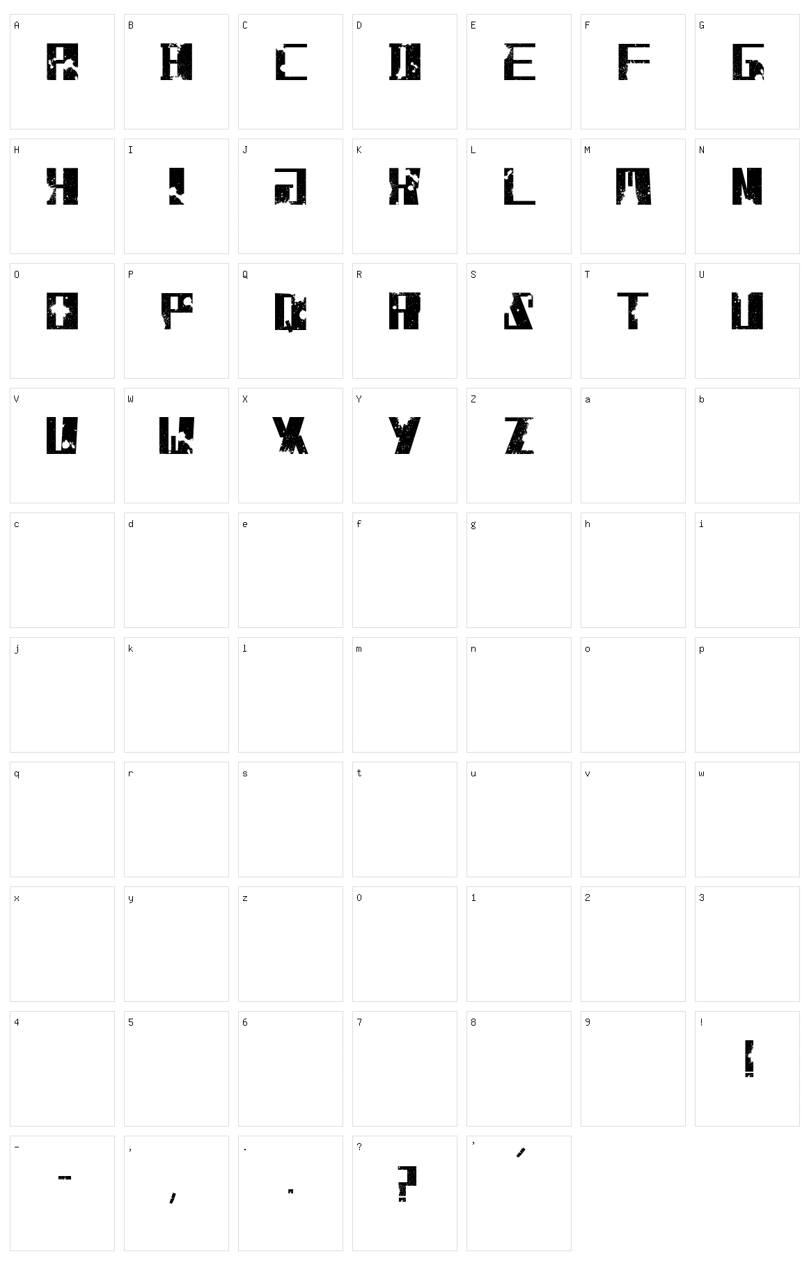 Gross Brush Character Set