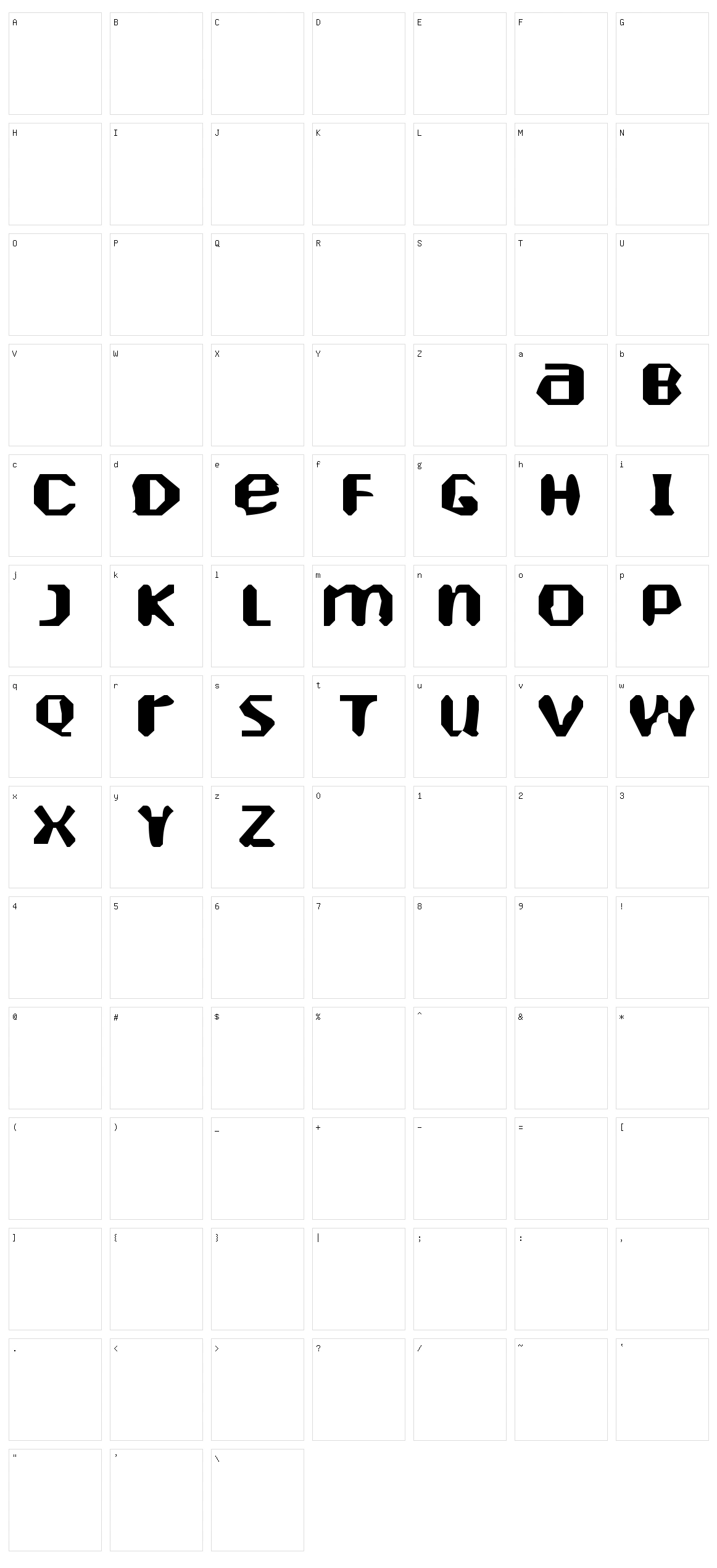 Heartely Fontely Character Set