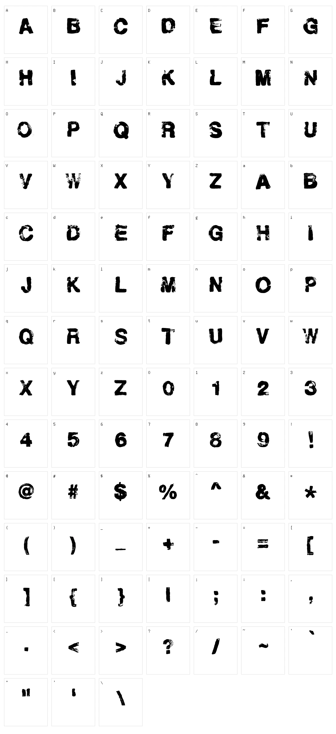 Helveticrap Character Set