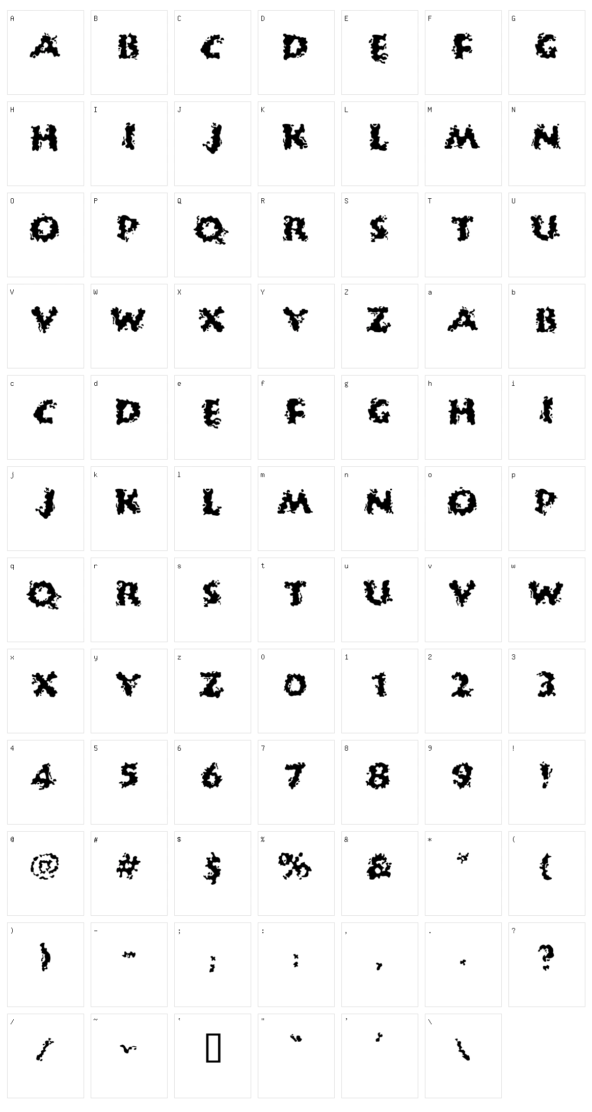 Huckle Buff Character Set