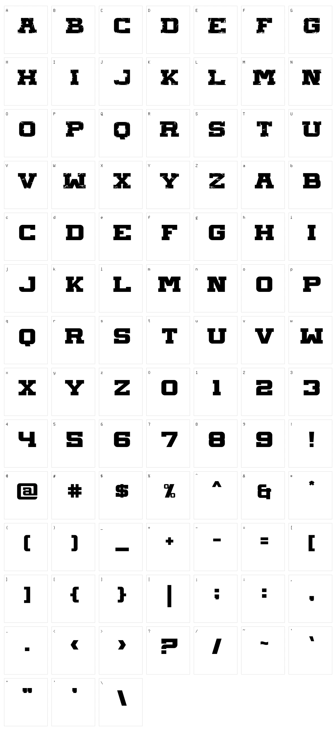 Huge Crack Character Set